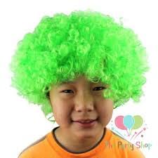 Light Green Curly Afro Wig for Men & Women - Natural Looking Synthetic Hair for Cosplay, Halloween & Costume Parties