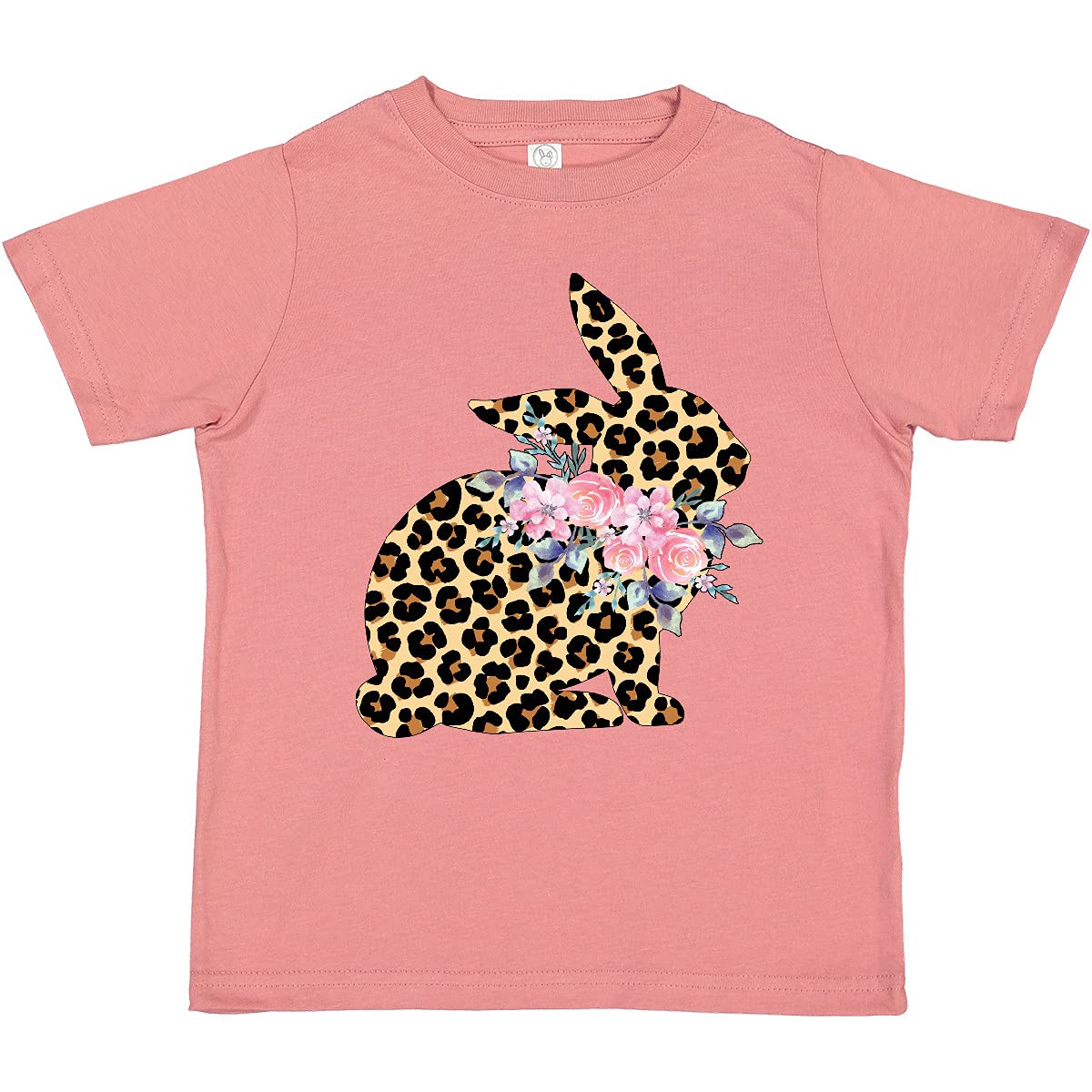Inktastic Leopard Print Bunny Flowers Toddler T-Shirt - Cute Animal Graphic Tee for Baby Girls & Boys - Perfect for Playdates, Birthday Parties & Family Photos