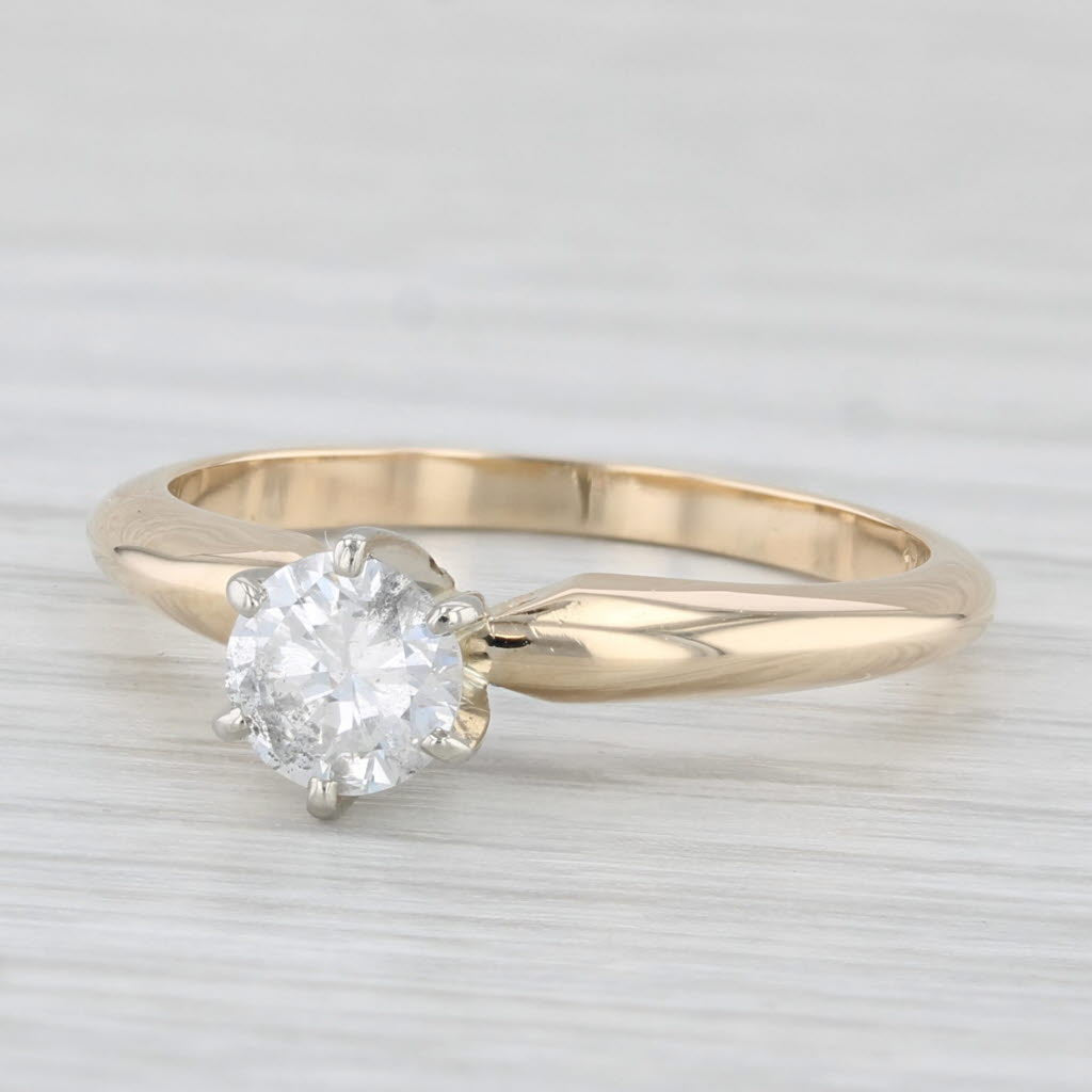 0.46ct Round Cut Solitaire Diamond Engagement Ring in 14K Gold - Size 6.25 - Perfect for Proposals, Anniversaries & Special Occasions