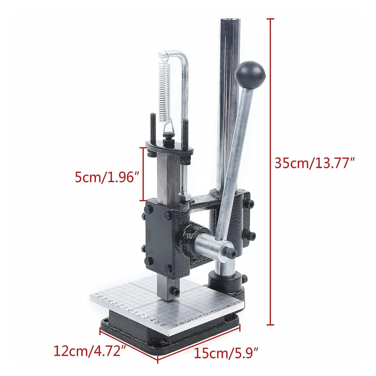 GVILTY Manual Leather Press Machine - Leather Imprinting & Stamping Tool for Punching, Pronging & Logo Pressing | Perfect for Leather Crafting, DIY Projects & Professional Leatherworking