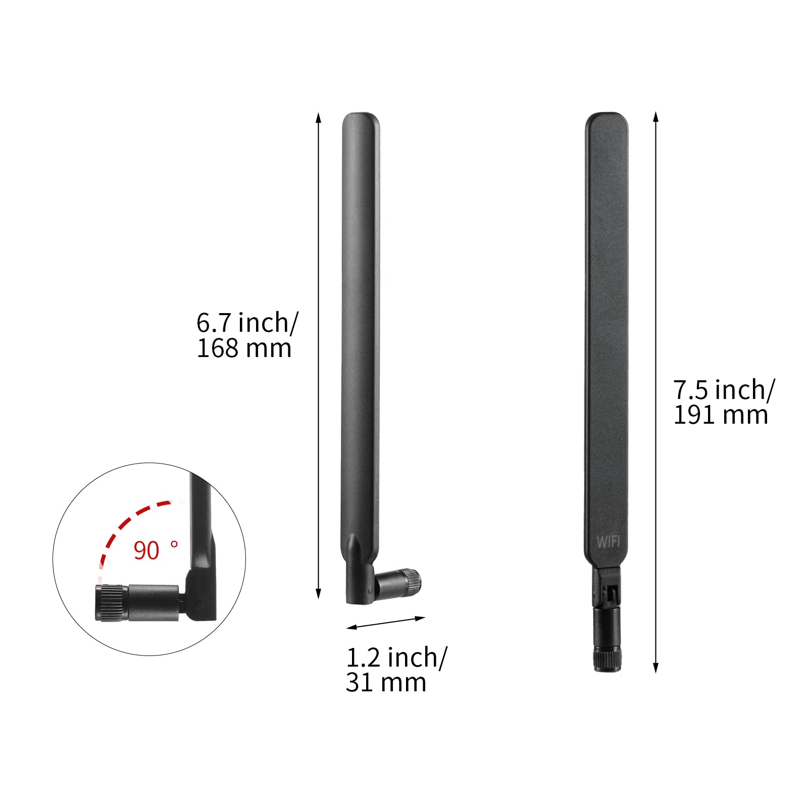 High Gain 15dBi Dual Band WiFi Antenna 2.4GHz 5GHz 5.8GHz MIMO Replacement Antenna for Furrion Vision S/AMTIFO/DoHonest/AUTO-VOX RV Backup Cameras - Signal Booster for Wireless Connectivity (2 Pack) by Eifagur - Perfect for RV Travel, Camping & Long-Distance Vehicle Monitoring