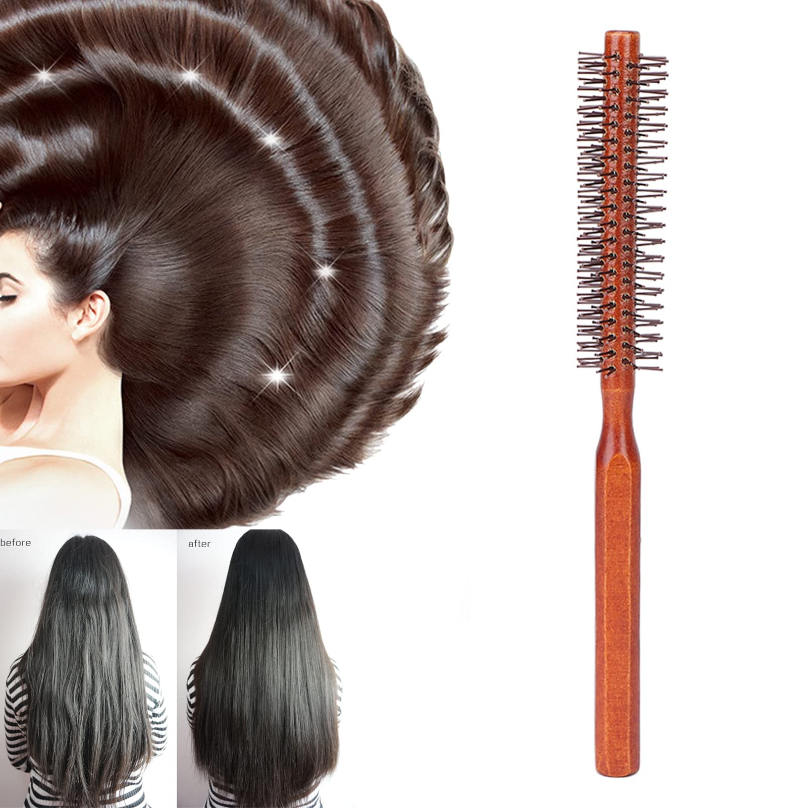 EXCLUZO Professional Hair Styling Brush - Anti-Frizz Curling Roller Brush with Heat Protection for Less Hair Damage | Salon & Home Use for Smooth, Shiny Hair