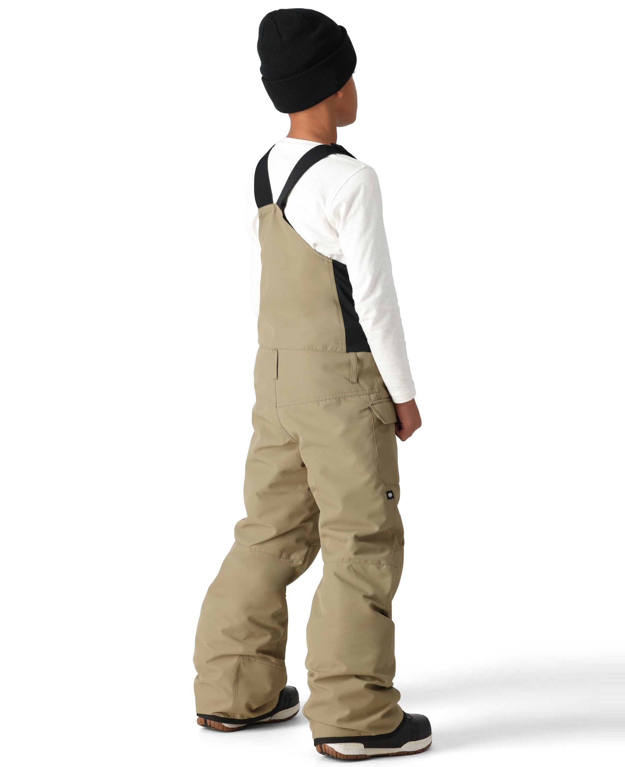 686 Boys Frontier Insulated Bib Snow Pants 2025 - Waterproof Winter Snowboard Ski Bibs for Kids, Cold Weather Outdoor Activities