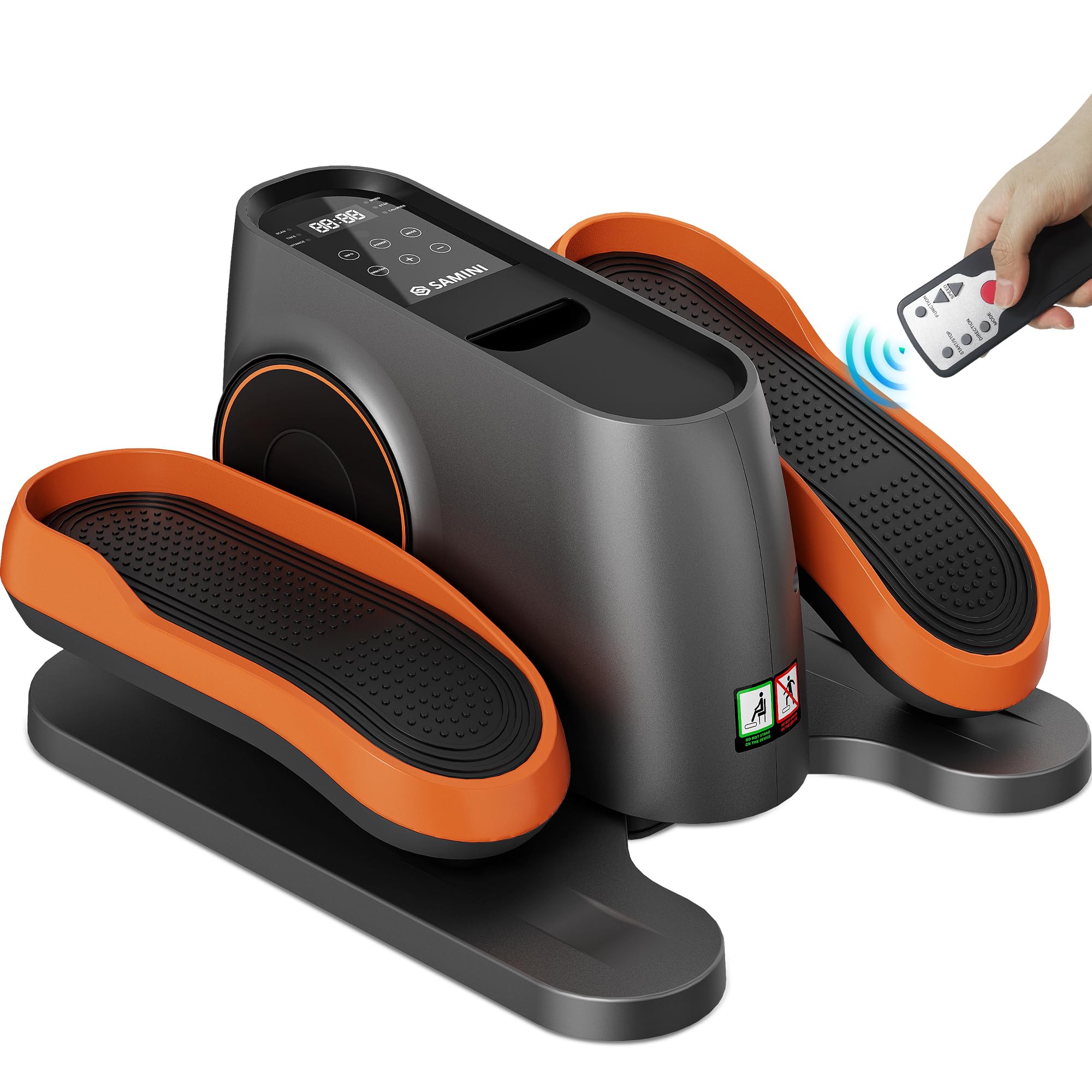 Samini Electric Under Desk Elliptical Machine - Quiet Leg Exerciser with LCD Monitor & Adjustable Speeds - Compact Foot Pedal Exerciser for Office, Home & Seniors - Perfect for Work from Home, Sedentary Lifestyle & Physical Therapy