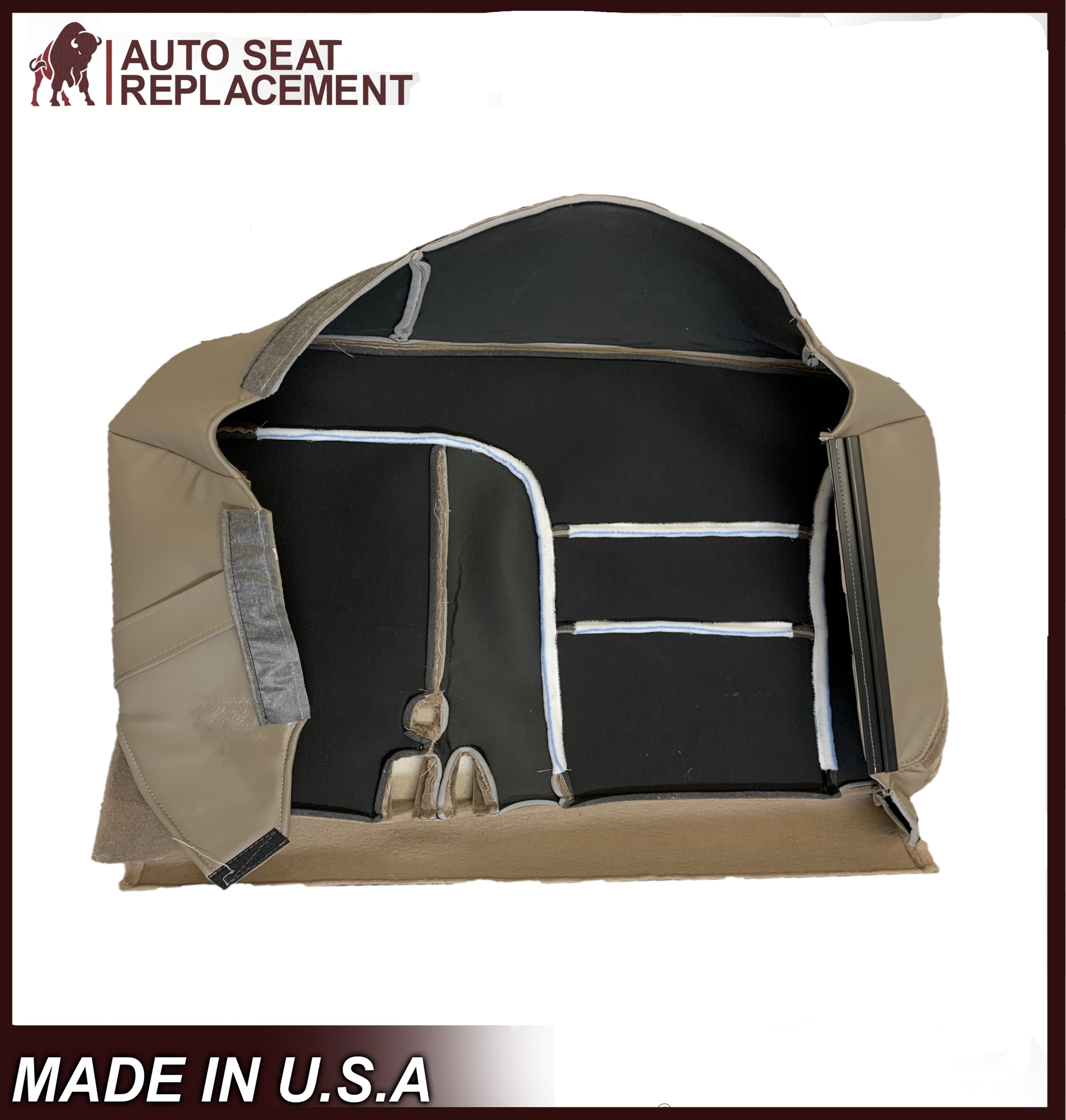 1995-1999 Chevy Silverado Front Row 60/40 Split Bench Seat - Tan Cloth & Vinyl Skirt (Driver 60 Bottom & Top) | Perfect for Truck Restoration & Custom Upgrades