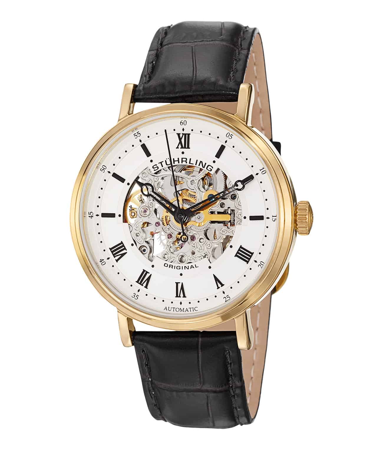 Lexington 172 Automatic 42mm Skeleton Watch for Men - Luxury Stainless Steel Mechanical Timepiece - Perfect for Business, Formal Events & Everyday Wear