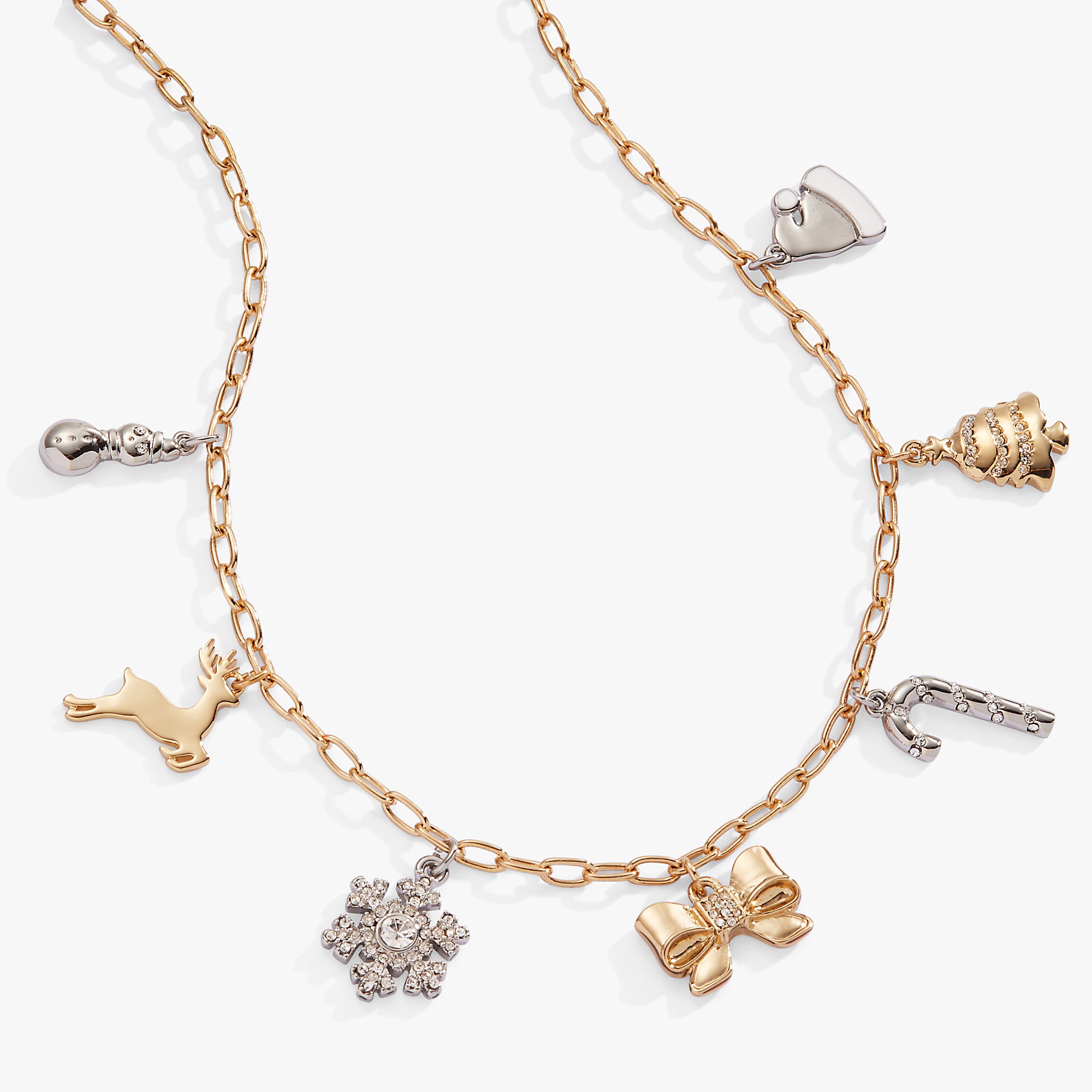 Festive Holiday Cheer Multi-Charm Necklace for Women - Perfect for Christmas Parties, Gifts & Special Occasions
