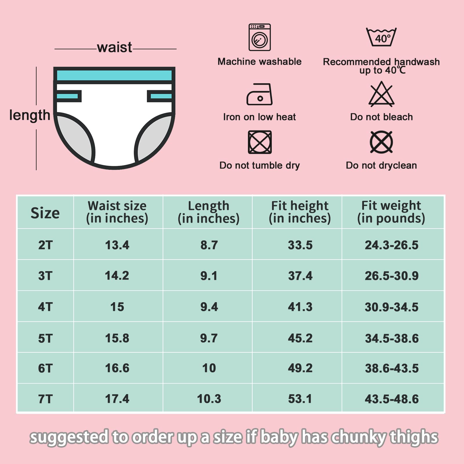MooMoo Baby Training Pants 4 Pack - Cotton Underwear for Toddlers 2T-7T - Day & Night Use