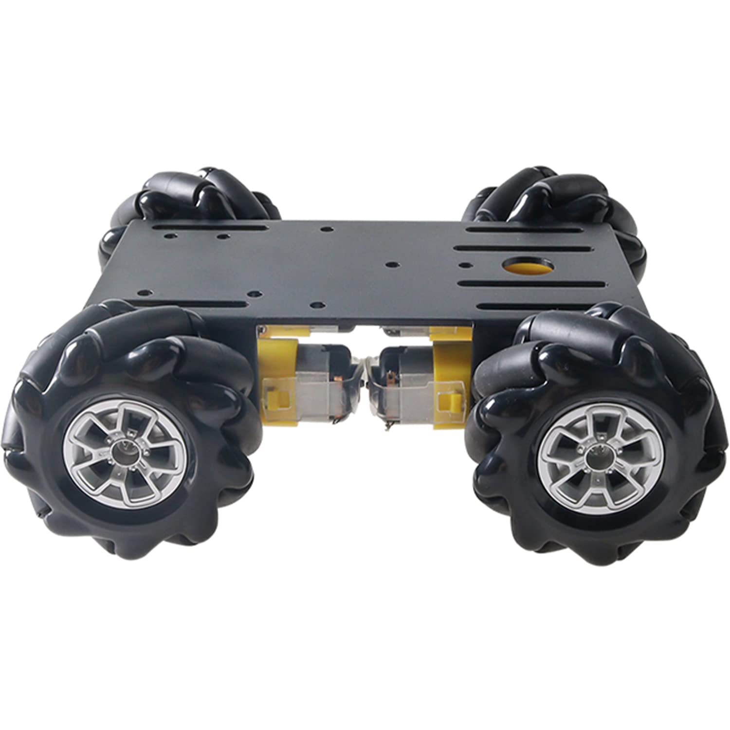 MC100 4WD Mecanum Wheel Robot Car Chassis Kit with TT Motor & Remote Control - 60mm Omnidirectional Wheels for Arduino, Raspberry Pi, Microbit - DIY Metal Frame Smart Car for STEM Learning & Robotics Projects (Black) - Perfect for Classroom Coding, Home Automation & AI Experimentation