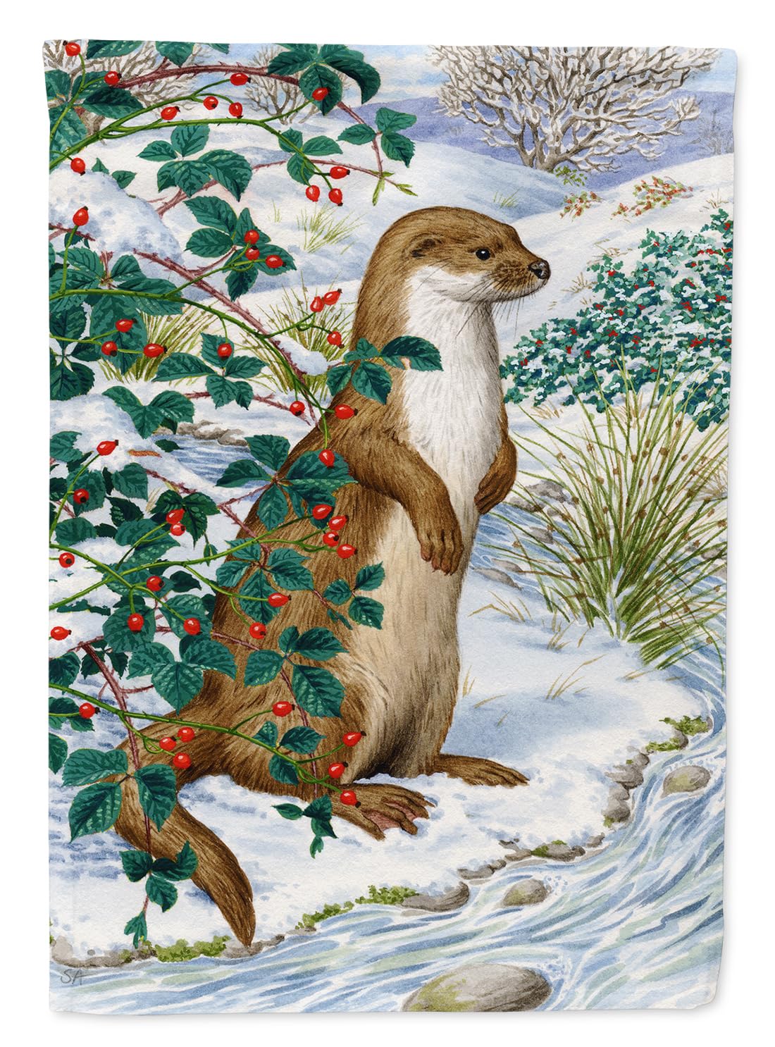 Caroline's Treasures ASA2047GF Otter Garden Flag - Colorful Outdoor Decorative Yard Banner for Mailbox, Patio, Flower Beds & Lawn Decor | Perfect for Seasonal Celebrations, Home Garden Decor & Outdoor Parties