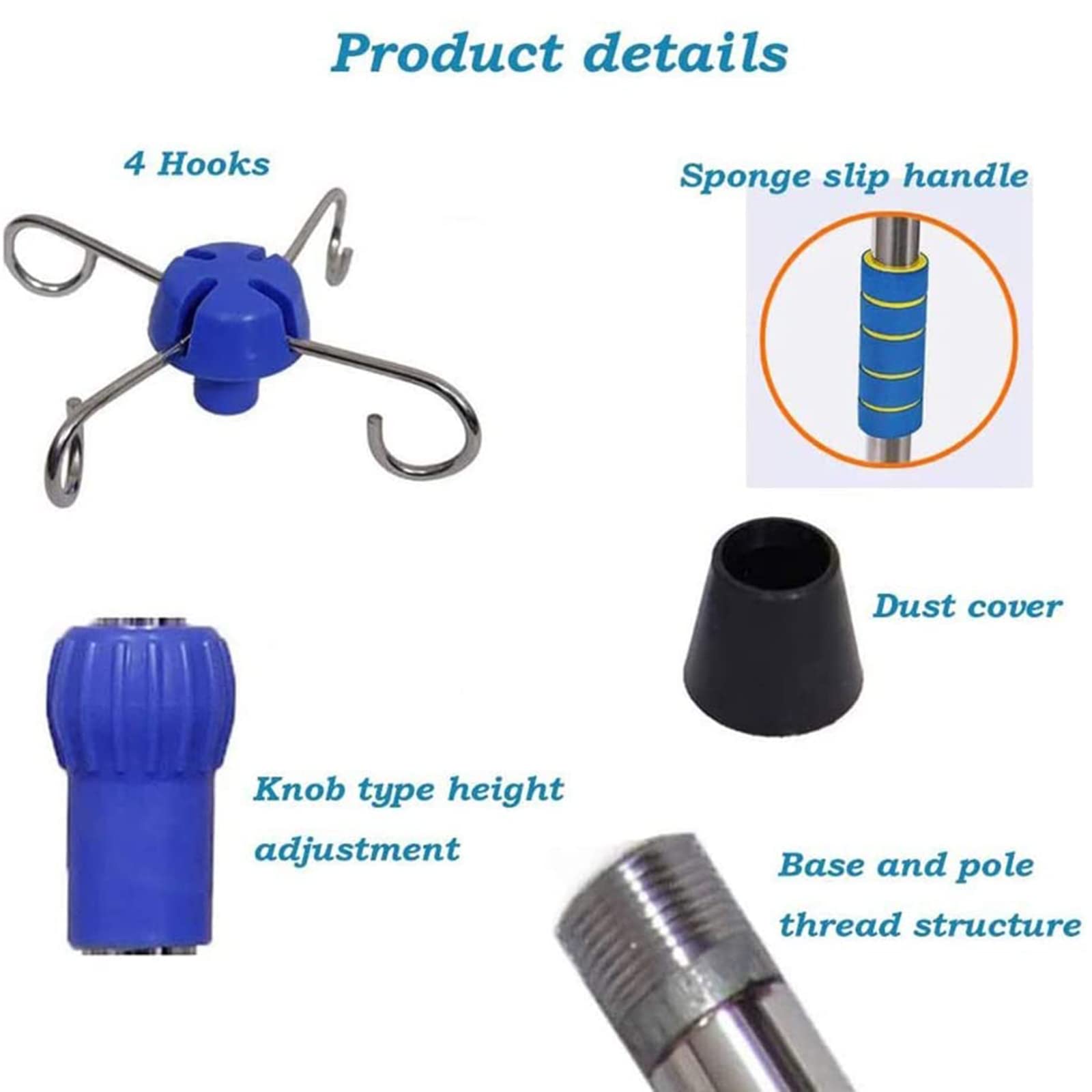 Adjustable Stainless Steel IV Pole Stand with Wheels - Portable Rolling Medical Infusion Drip Stand for Hospitals, Clinics & Home Healthcare Use