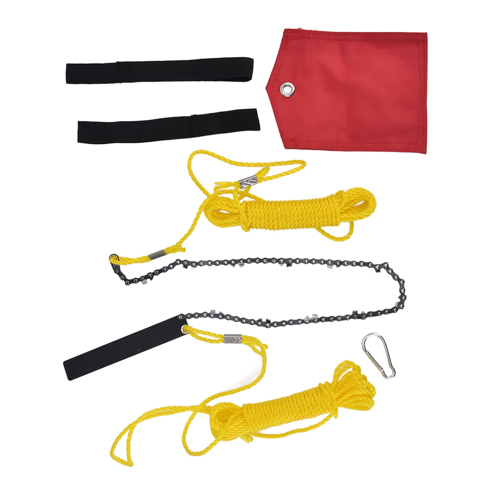24 Inch High Reach Tree Limb Hand Rope Saw - Double Sided Manganese Steel Teeth Blades, Folding Pocket Chainsaw for Wood Cutting, Camping, Hunting & Gardening | Perfect for Outdoor Adventures, Yard Maintenance & Survival Situations