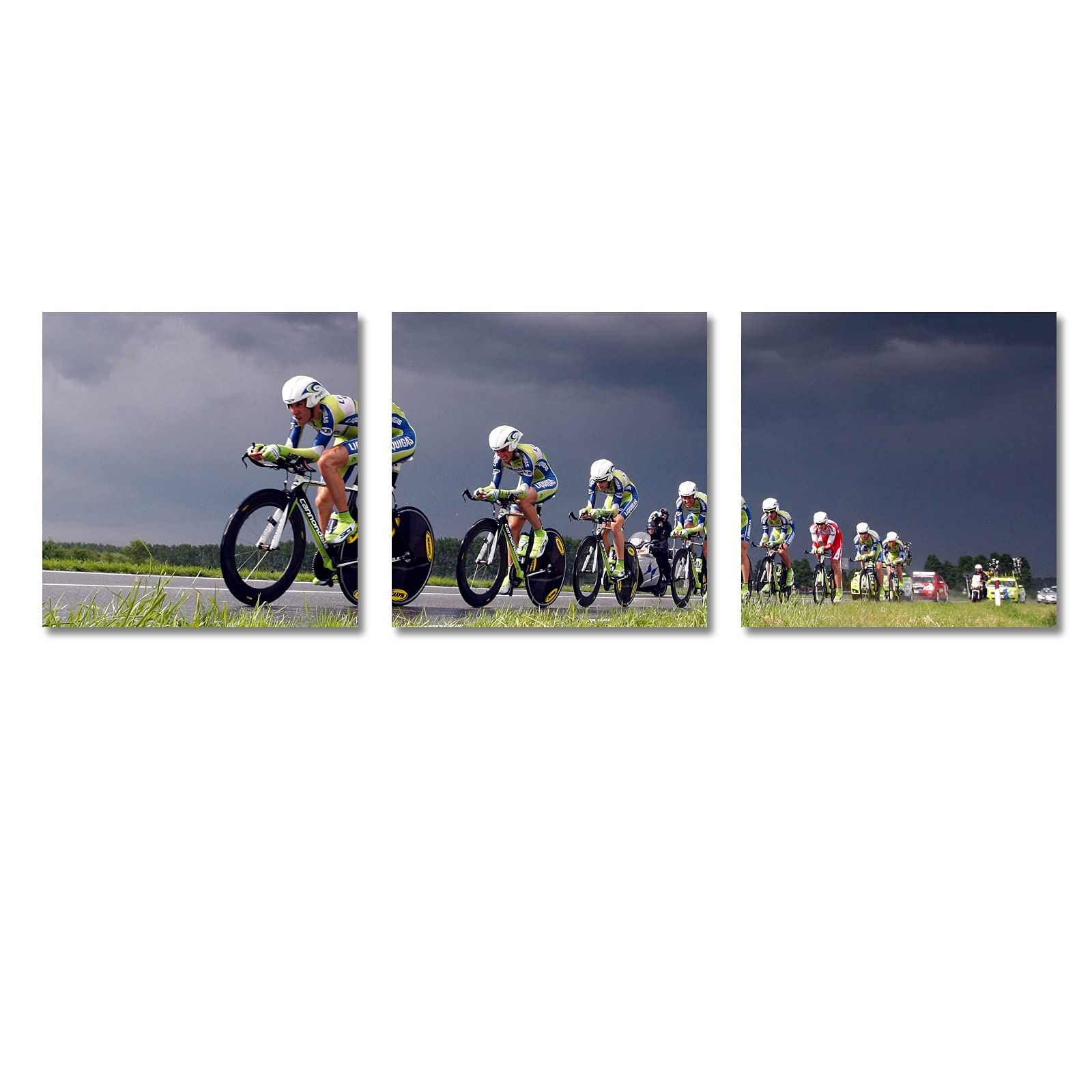 Premium Cycling Race Canvas Prints - Set of 3 Framed Wall Art Decor (24