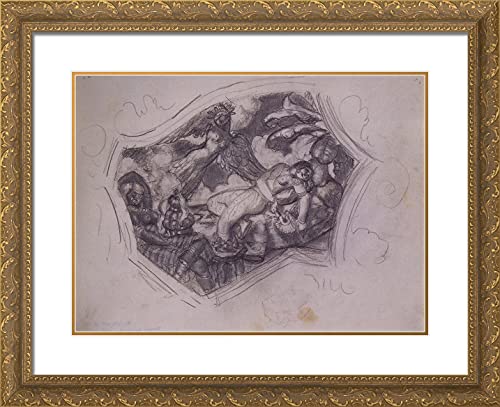 Gold Ornate Wood Frame with Double Matting