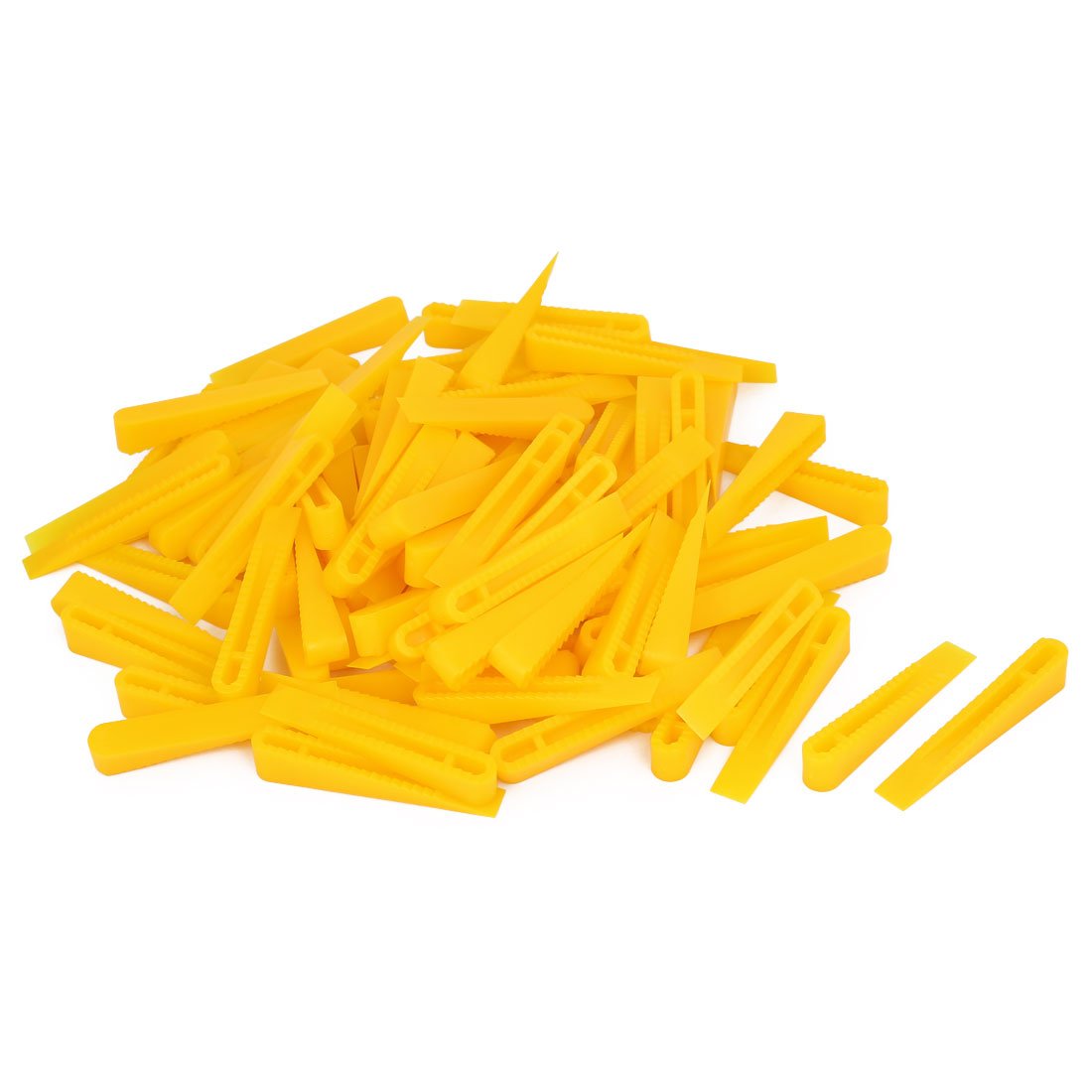 IIVVERR Wall & Floor Tile Leveling System - 100pcs Yellow 58mmx9mmx10mm Flat Balance Wedges for Perfect Tile Alignment - Ideal for Bathroom, Kitchen & Backsplash Installation