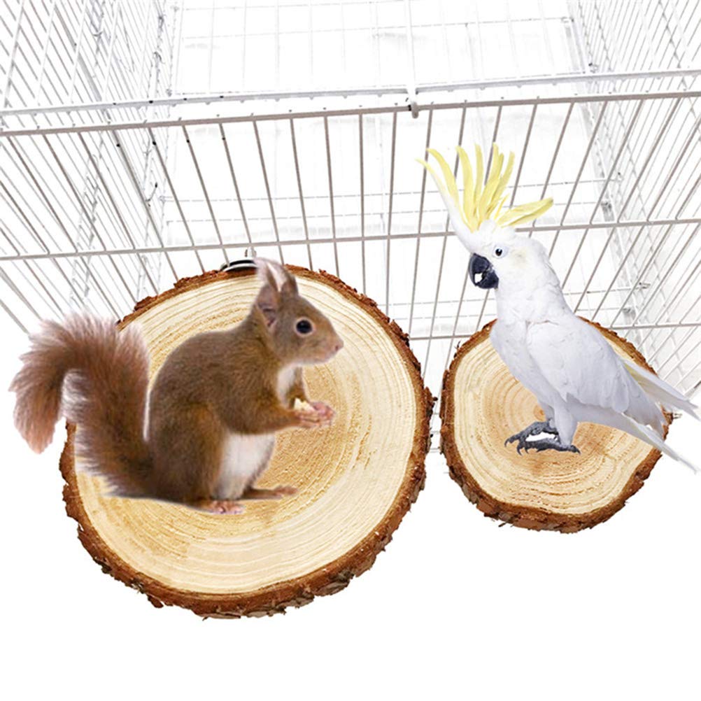 Totority Wooden Bird Play Stand for Cockatiels & Parrots - Natural Wood Perch, Springboard & Platform with Long Tail Design | Perfect for Bird Cages, Playtime & Training | Great for Small to Medium Birds Like Cockatiels, Lovebirds & Conures