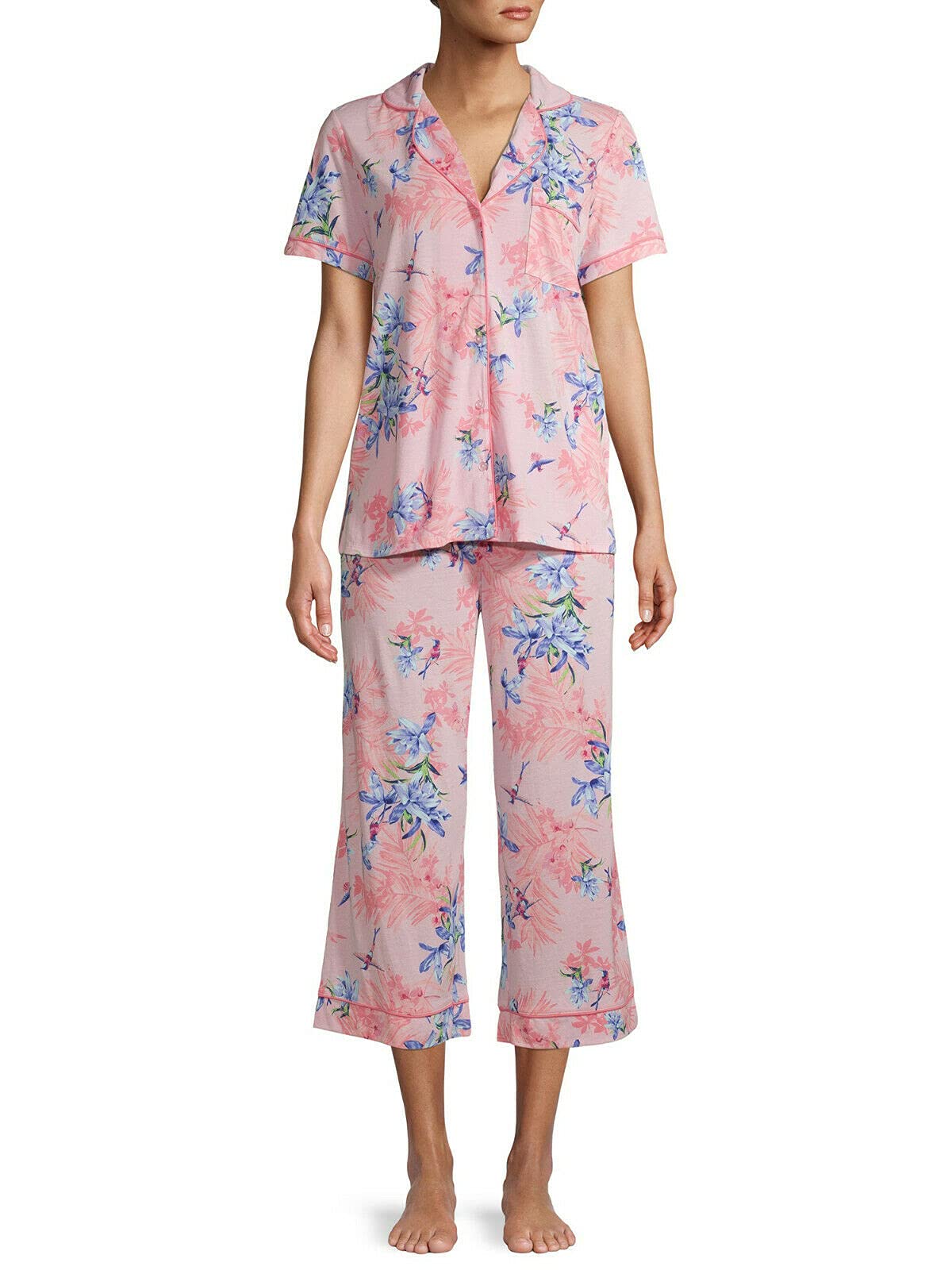 Women's Soft & Breathable Jersey Capri Pajama Set - Comfy Sleepwear for Summer Nights & Lounge Wear