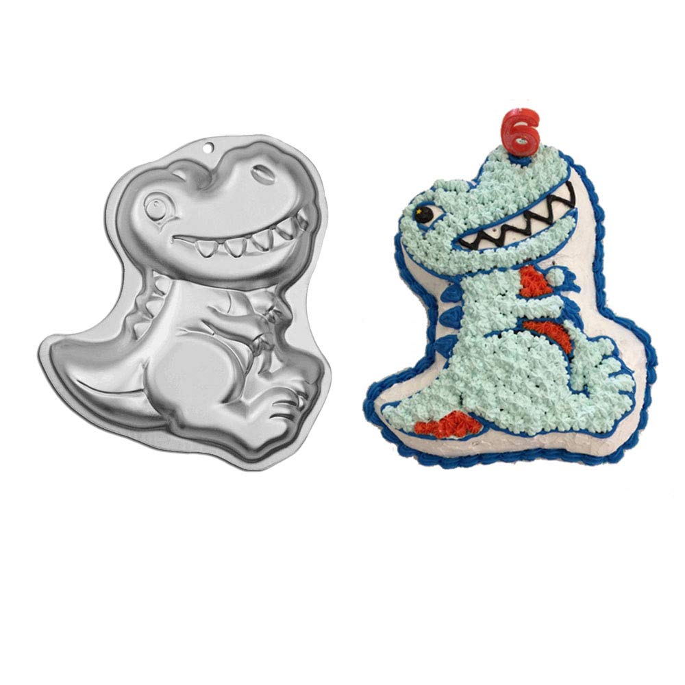 Dinosaur Cake Pan for Kids - 3D Hip Hop Dinosaur Birthday Cake Mold, Nonstick Aluminum Alloy Baking Tool for Birthday Parties & Themed Events