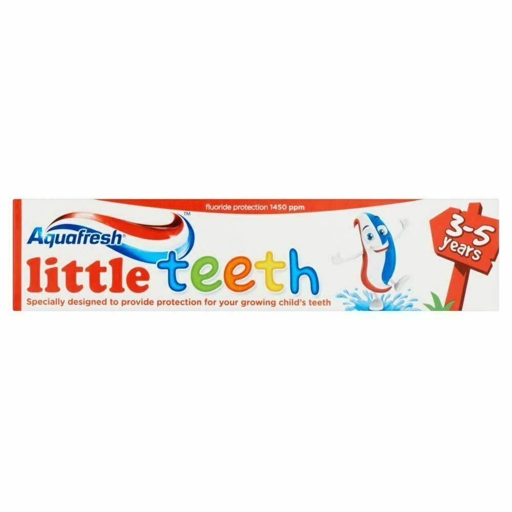 Aquafresh Little Teeth Fluoride Toothpaste for Kids Ages 3-5 Years (50ml, Pack of 2) | Gentle Cavity Protection & Fresh Breath | Perfect for Preschoolers & Kindergarten Daily Oral Care