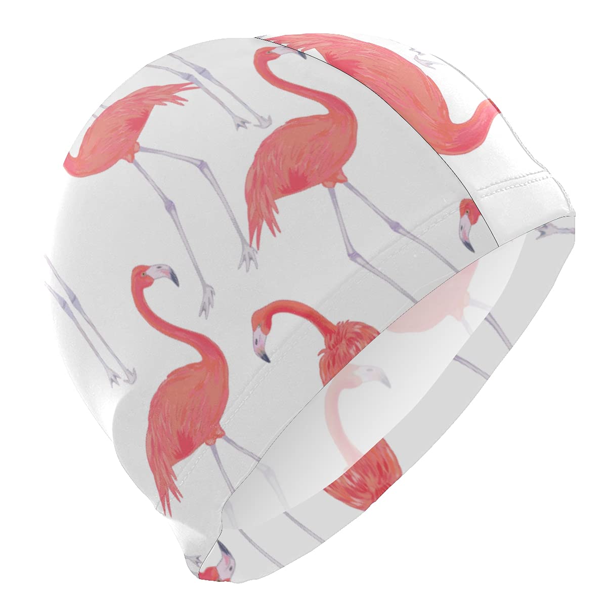 Flamingo Swim Cap - Easy On/Off Swimming Cap for Long & Short Hair - Waterproof Silicone Swim Cap for Adults, Youth, Women & Men - Perfect for Pool, Beach & Competitive Swimming