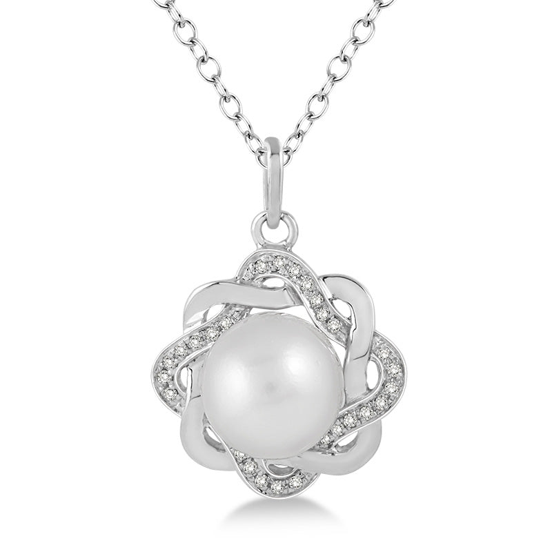 Elegant Flower Pearl and Diamond Necklace for Women - Perfect for Weddings, Anniversaries & Special Occasions
