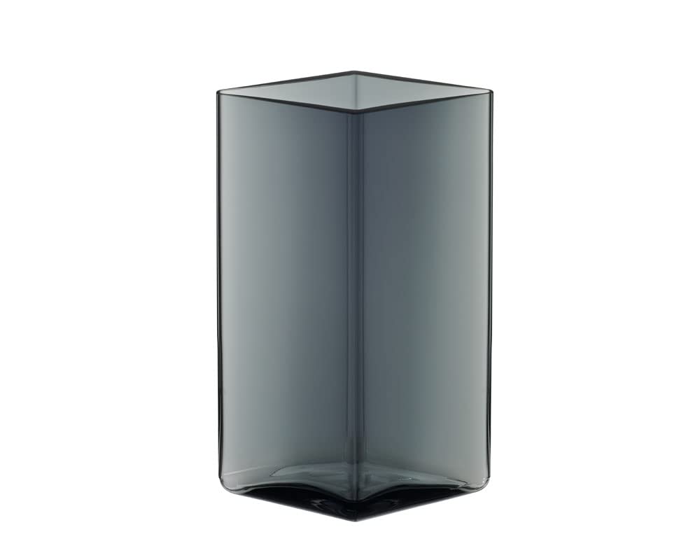 Iittala Grey Vase - 4.5 x 7 Inches Modern Scandinavian Glass Vase for Home Decor, Wedding Centerpiece & Flower Arrangement