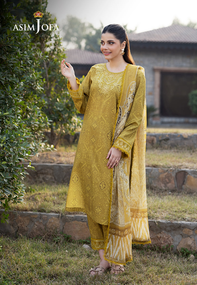Asim Jofa Cambric Yellow Stitched Suit for Men - Premium Formal Wear for Weddings, Business Meetings & Special Occasions