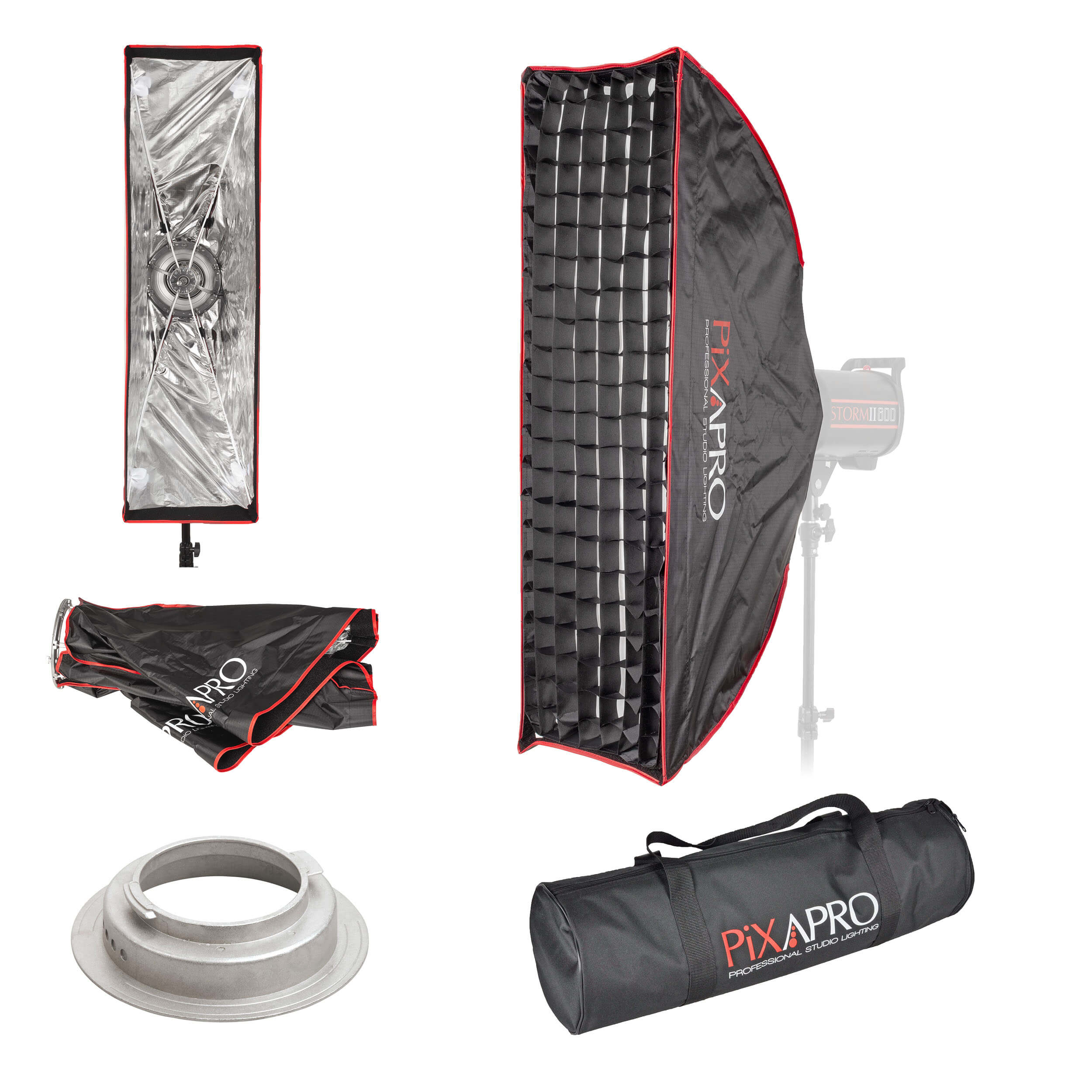 11.8x35.4 Inch Strip Softbox with 4cm Grid - Easy Open Photography Umbrella for Studio Lighting, Portrait & Product Photography