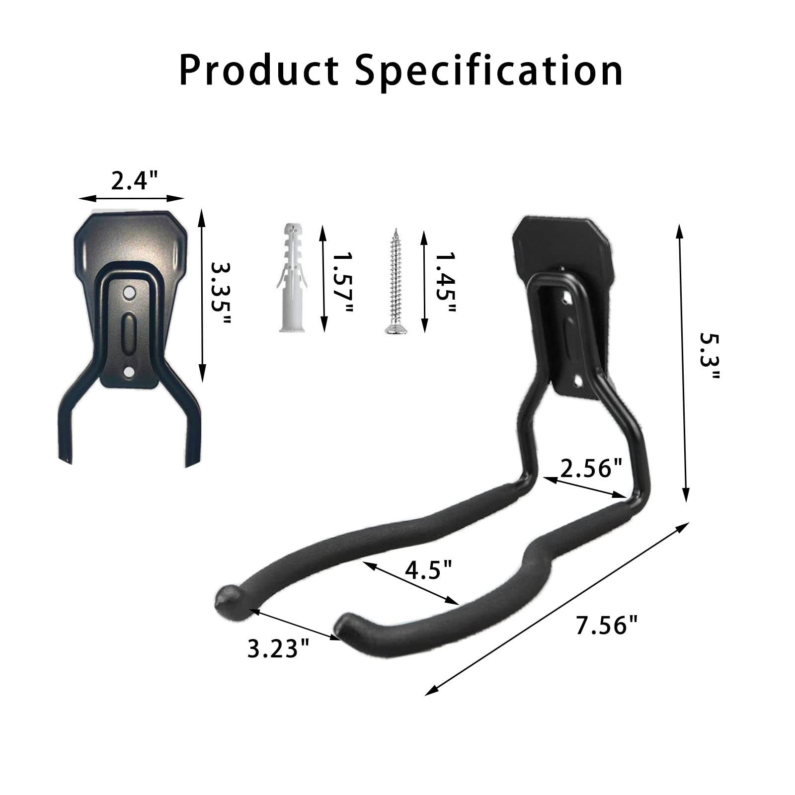 **Wall Mounted String Trimmer Hanger - Heavy Duty Weedeater Hook Holder for Garage Tool Organization, Storage & Workshop Use (Black, 1 Pack) - Perfect for Lawn Care & Gardening Tools**