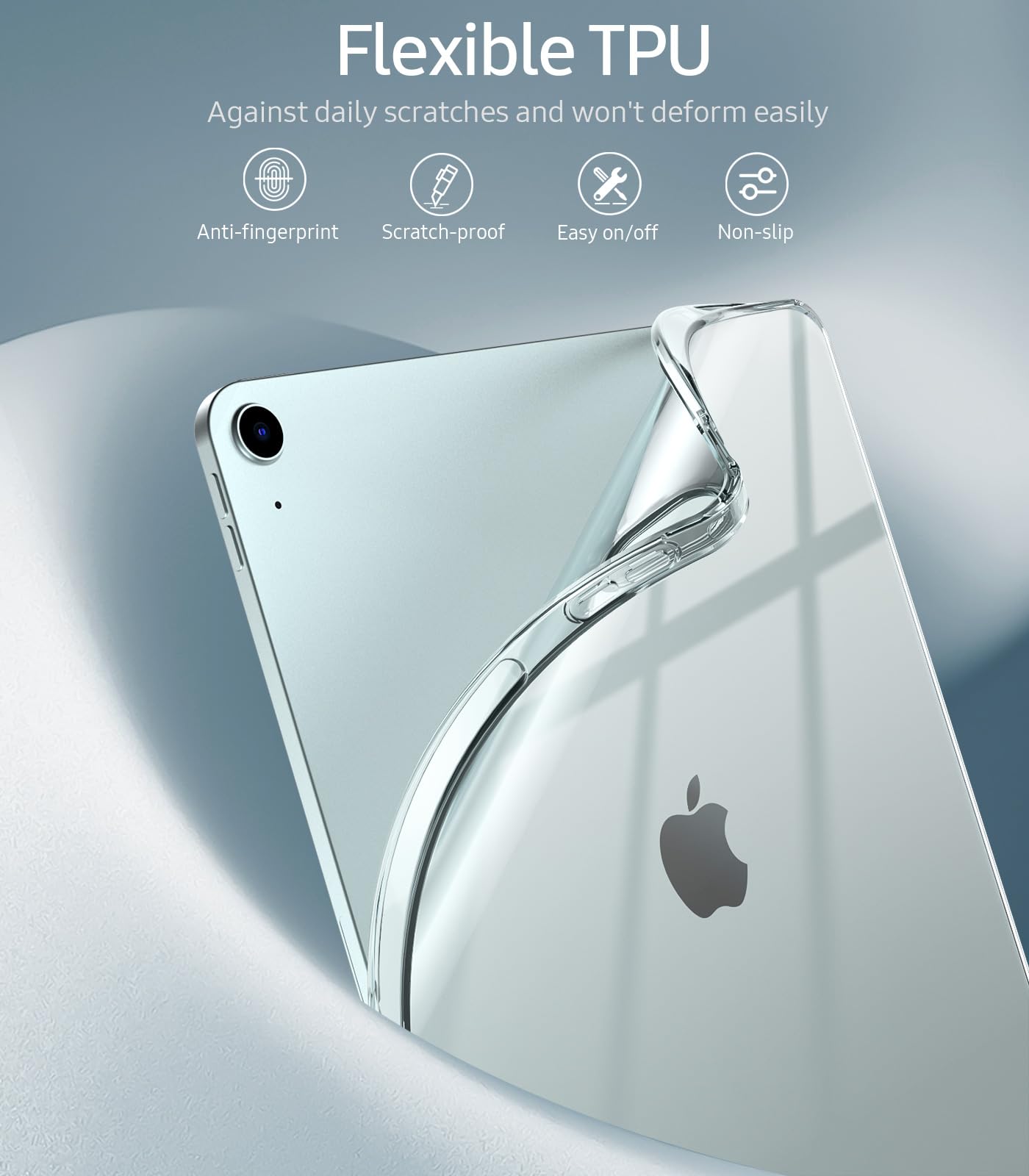 TiMOVO Clear Slim Lightweight TPU Protective Case for New iPad Air 13 inch (M3/M2 2025/2024 Model) - Transparent Back Cover with Pencil Pro & USB-C Pencil Support - Perfect for Work, Study & Travel
