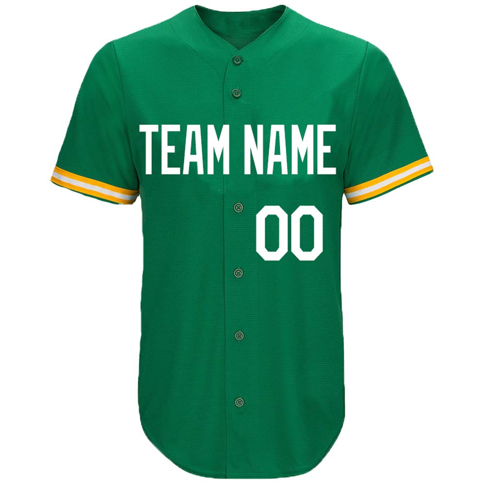 Custom Green Baseball & Softball Jerseys for Men & Women - Personalized with Sewn Names & Numbers - Perfect for Team Uniforms, Tournaments & Fan Gear
