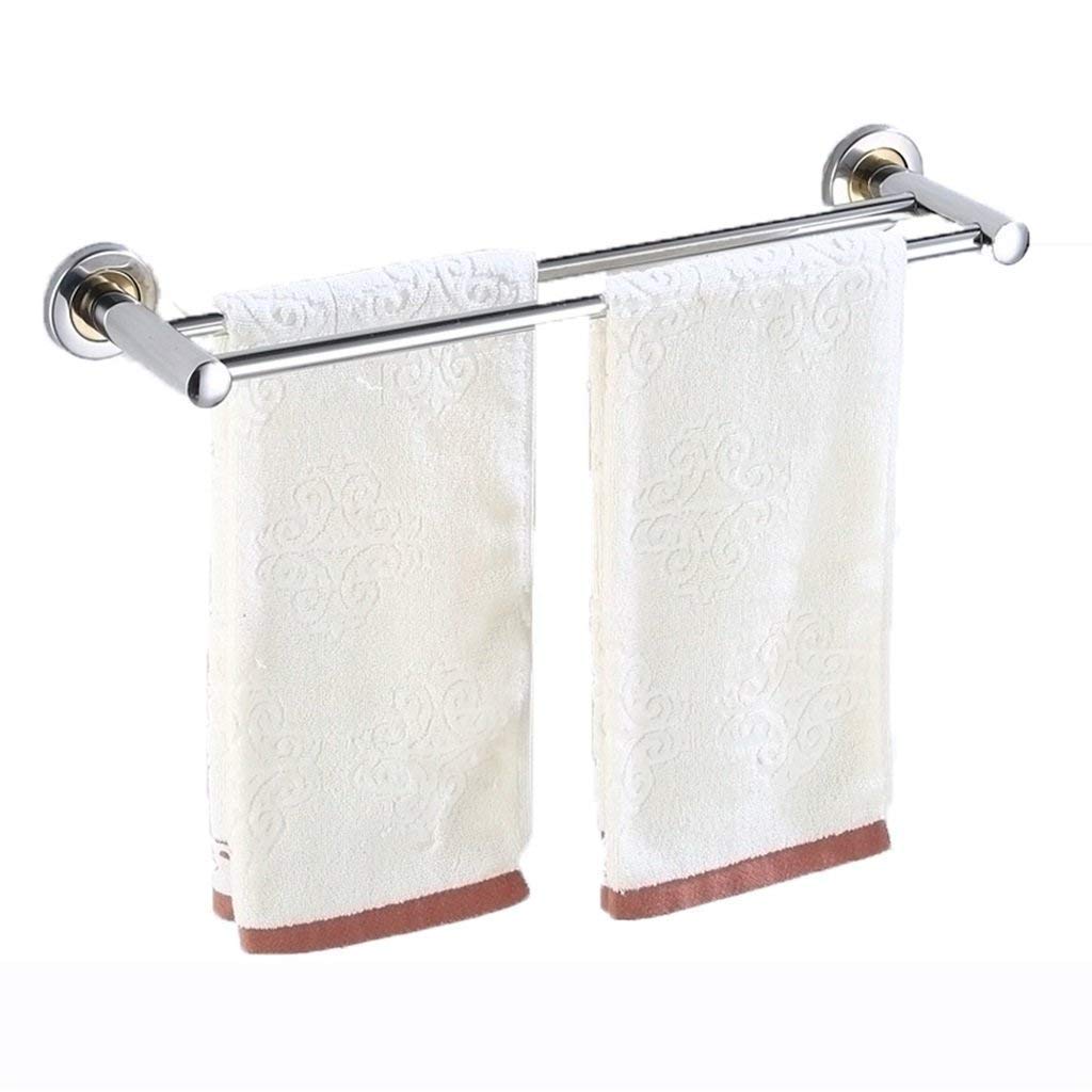 Stainless Steel Double Wall Mounted Towel Bar - 40Cm Bathroom & Kitchen Towel Rack for Hanging Towels, Robes & Clothes - Perfect for Bathroom, Balcony, Laundry Room & Dorm Organization