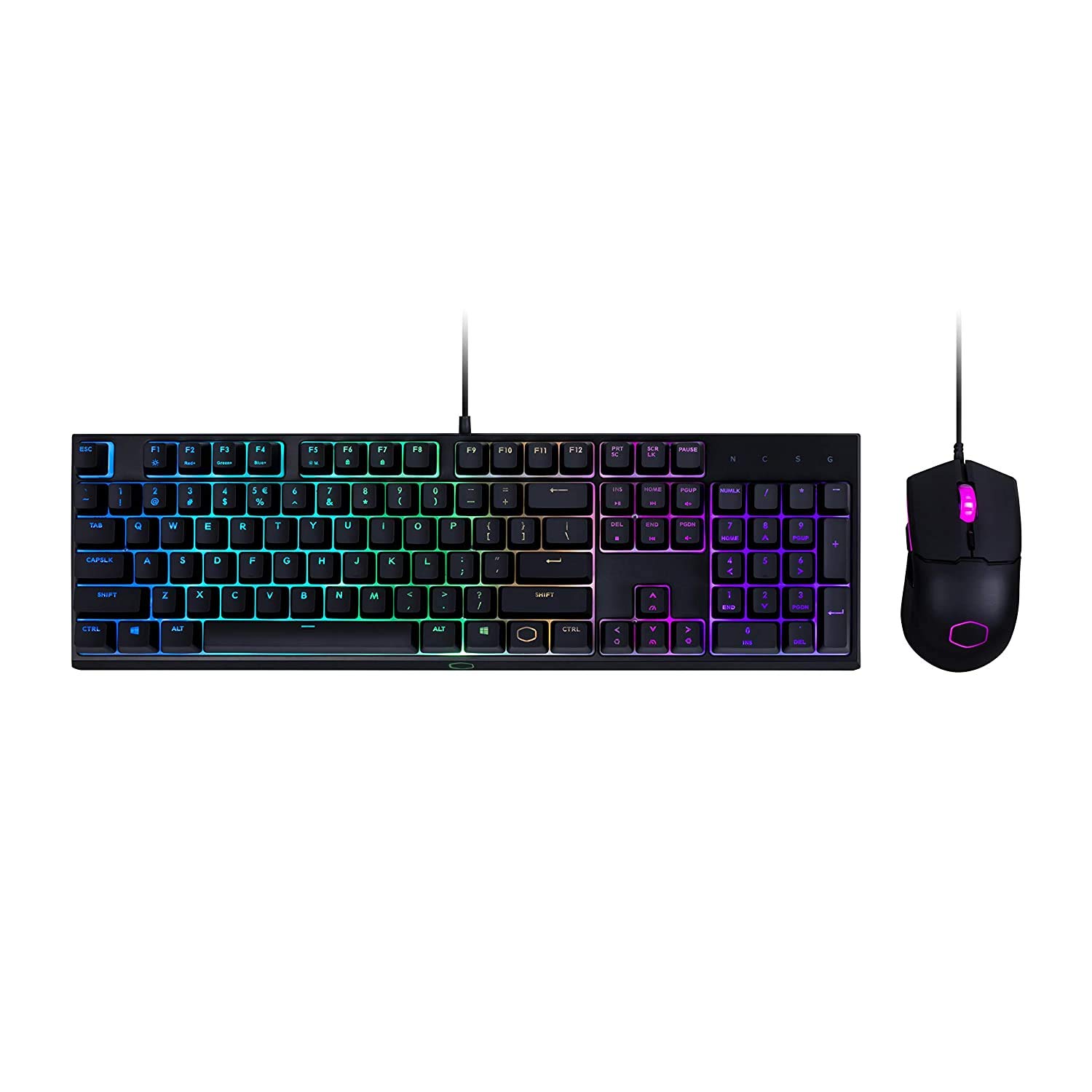 Cooler Master MS110 RGB Gaming Keyboard and Mouse Combo - Linear Mechanical Switches, 26-Key Anti-Ghosting, Onboard Controls, 4 DPI Settings - US Layout, Black - Perfect for PC Gaming, Streaming & Office Work