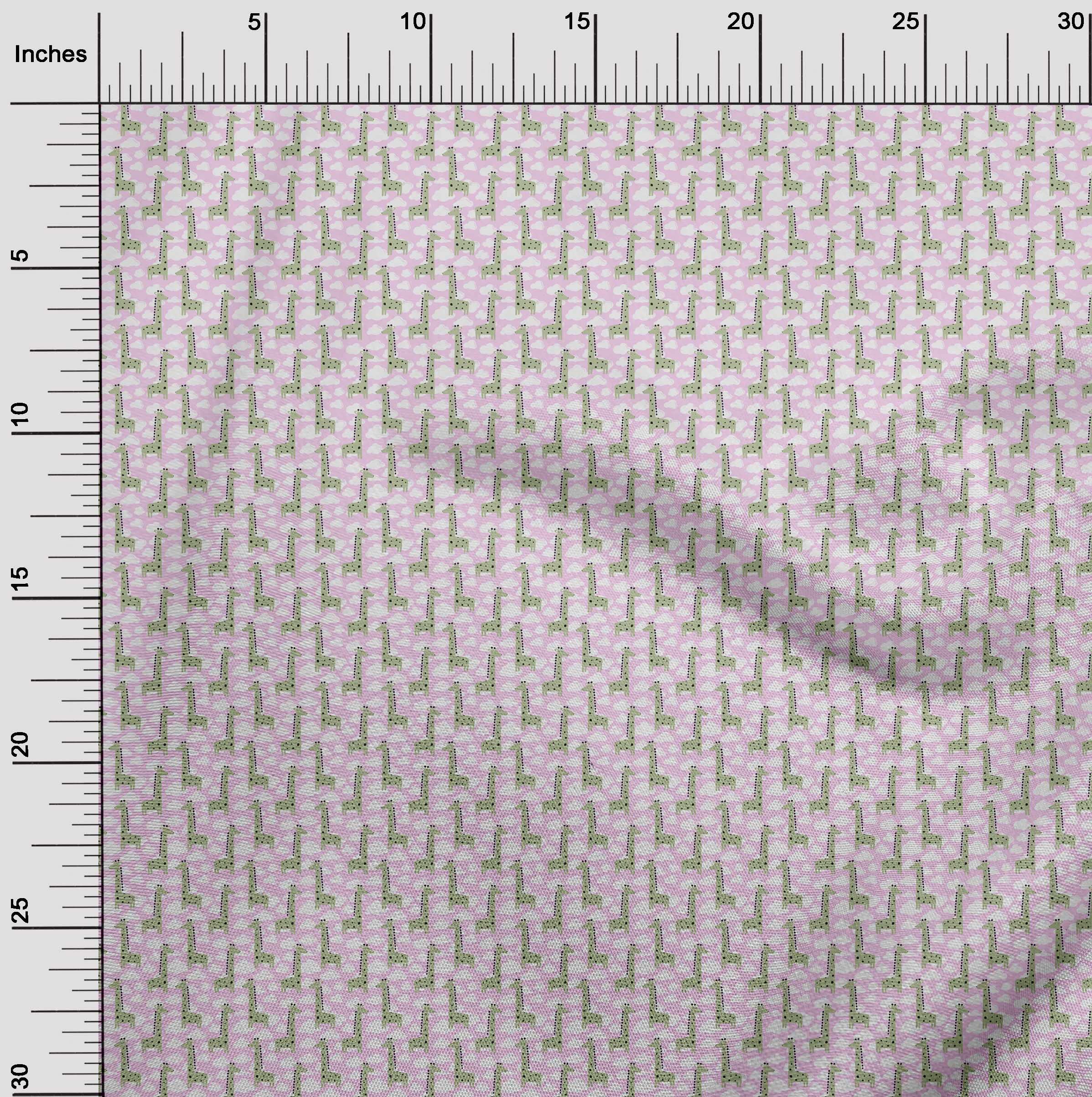 oneOone Silk Tabby Light Pink Giraffe Print Fabric by The Yard - 42 Inch Wide Soft Material for Kids Dresses, DIY Crafts & Home Decor
