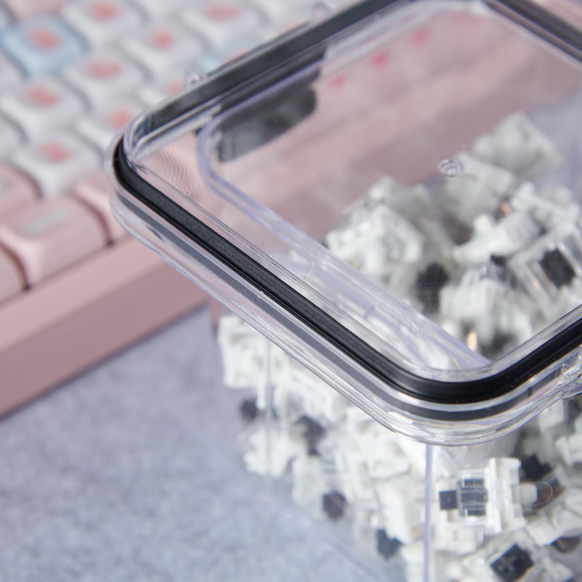 700ml Transparent Sealed Keyboard Switch & Keycap Storage Container - Durable Organizer for Mechanical Keyboard Parts | Perfect for DIY Keyboard Builds & Switch Modifications