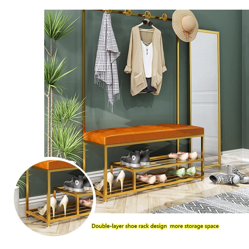 4-in-1 Hall Tree Entryway Organizer - Coat Rack, Shoe Bench with 2-Tier Storage Shelves & Hooks - Multifunctional Iron Art Storage Shelf for Living Room, Entryway, Bathroom (Silver, 80x35x175cm) - Perfect for Small Spaces, Apartments & Home Organization