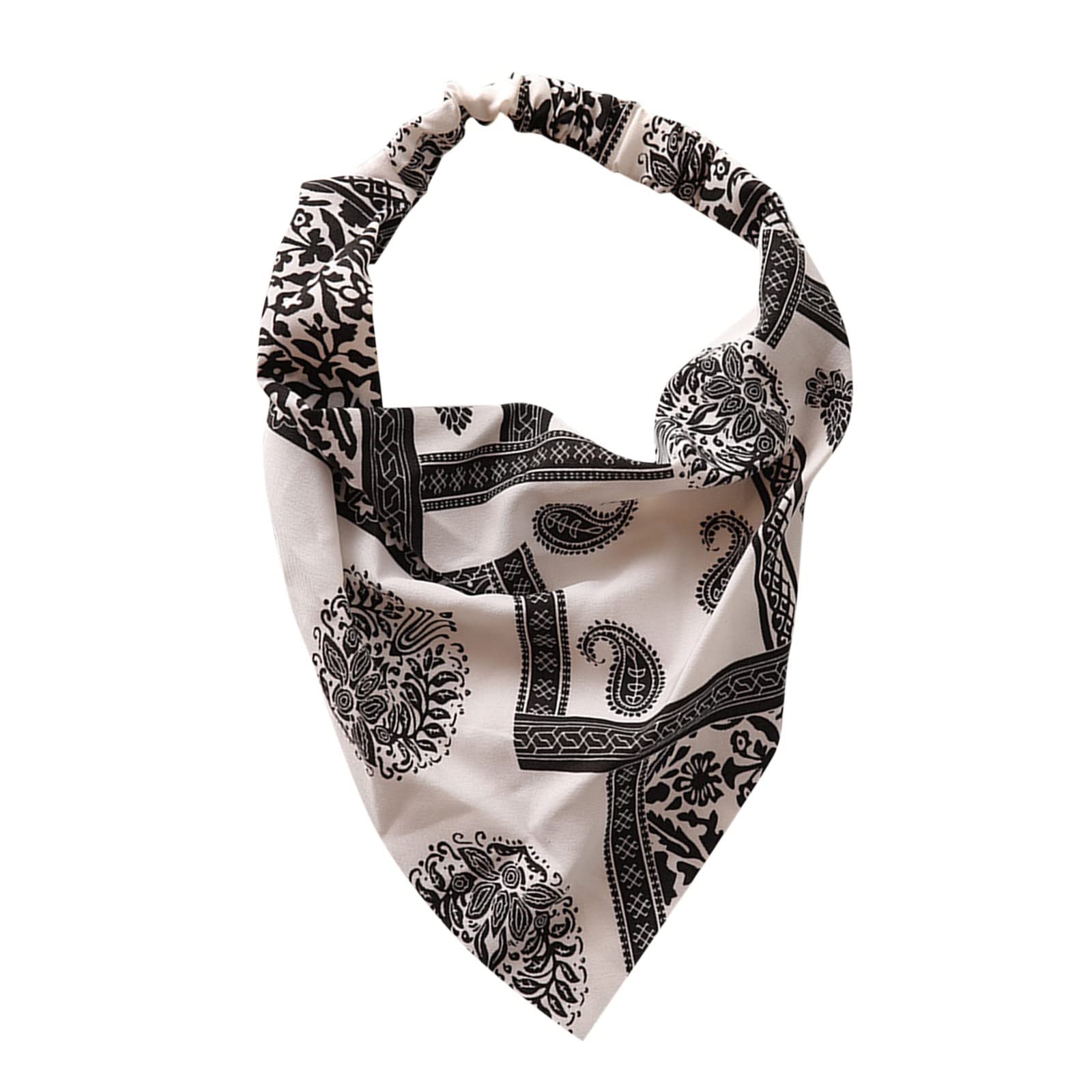 Stretchy Floral Headbands for Women with Short Hair - Soft Bandana Print Hair Scarf & Triangle Kerchief for Yoga, Workouts, and Everyday Fashion