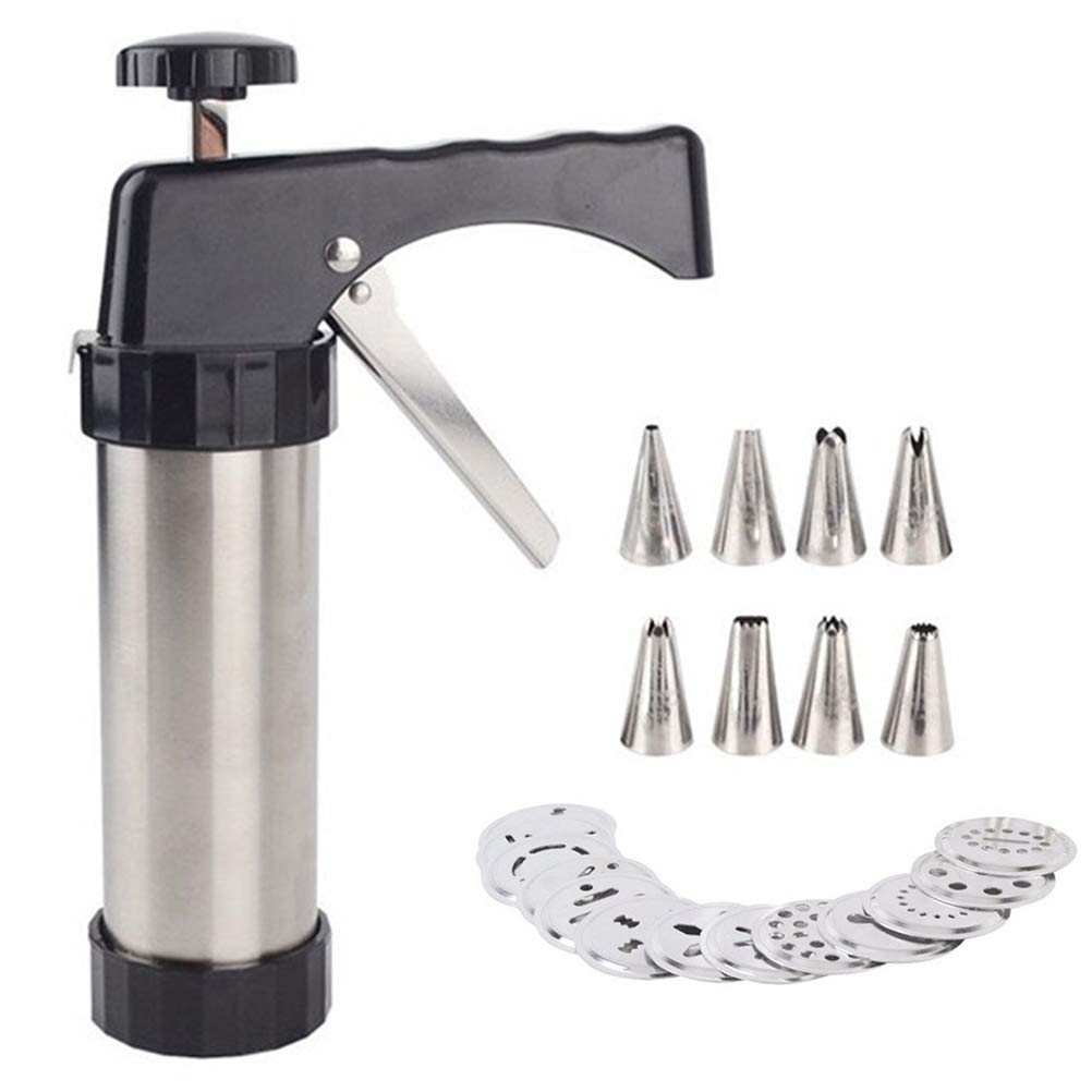 Cookie Press Kit - Stainless Steel Cookie & Biscuit Maker Machine Set for DIY Baking, Churros, and Pastries | Perfect for Holiday Baking, Party Treats, and Homemade Desserts