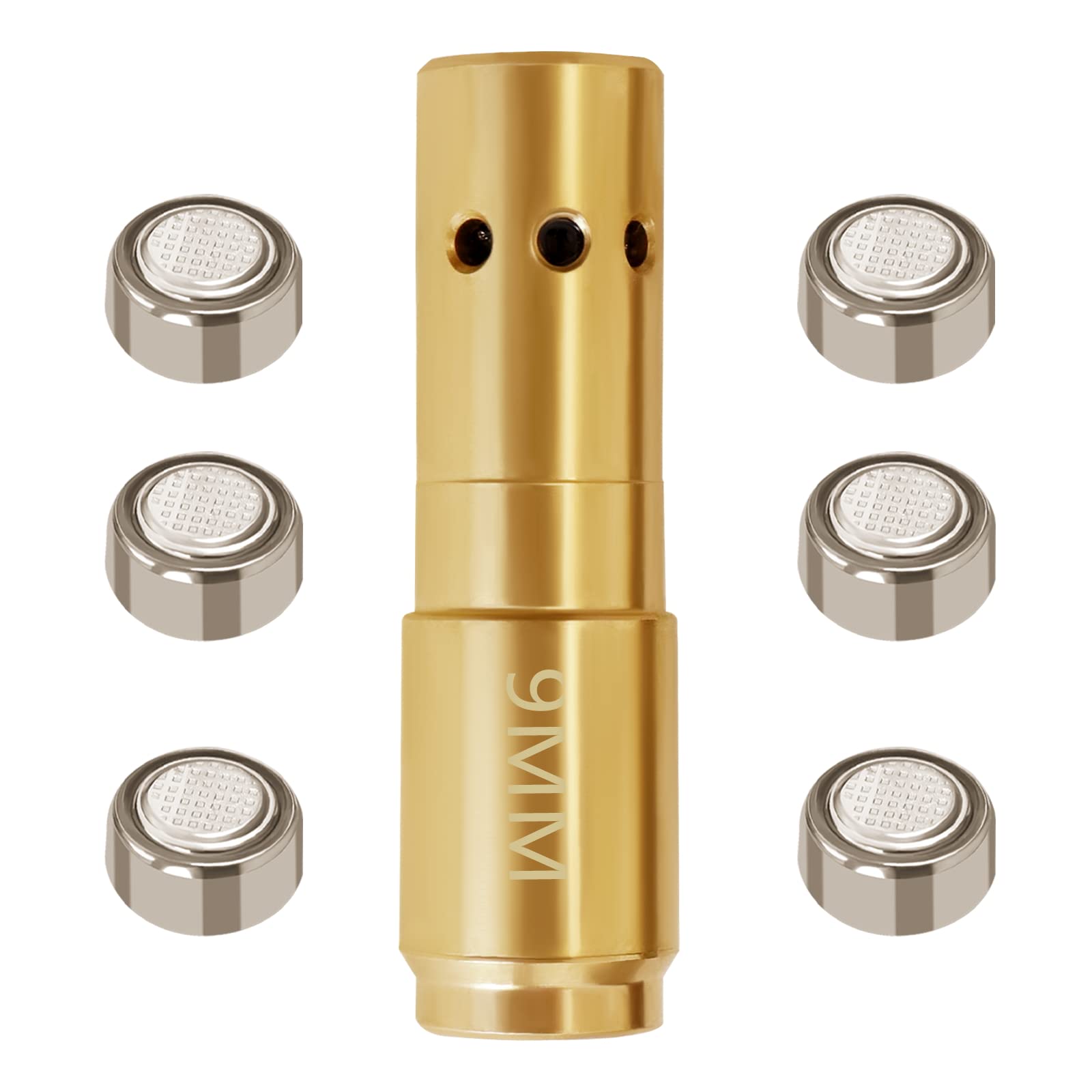 BemerforS 9mm Bore Sight Cal Red Dot Boresighter with 6 Batteries - Perfect for Rifle Scope Alignment, Hunting & Shooting Practice