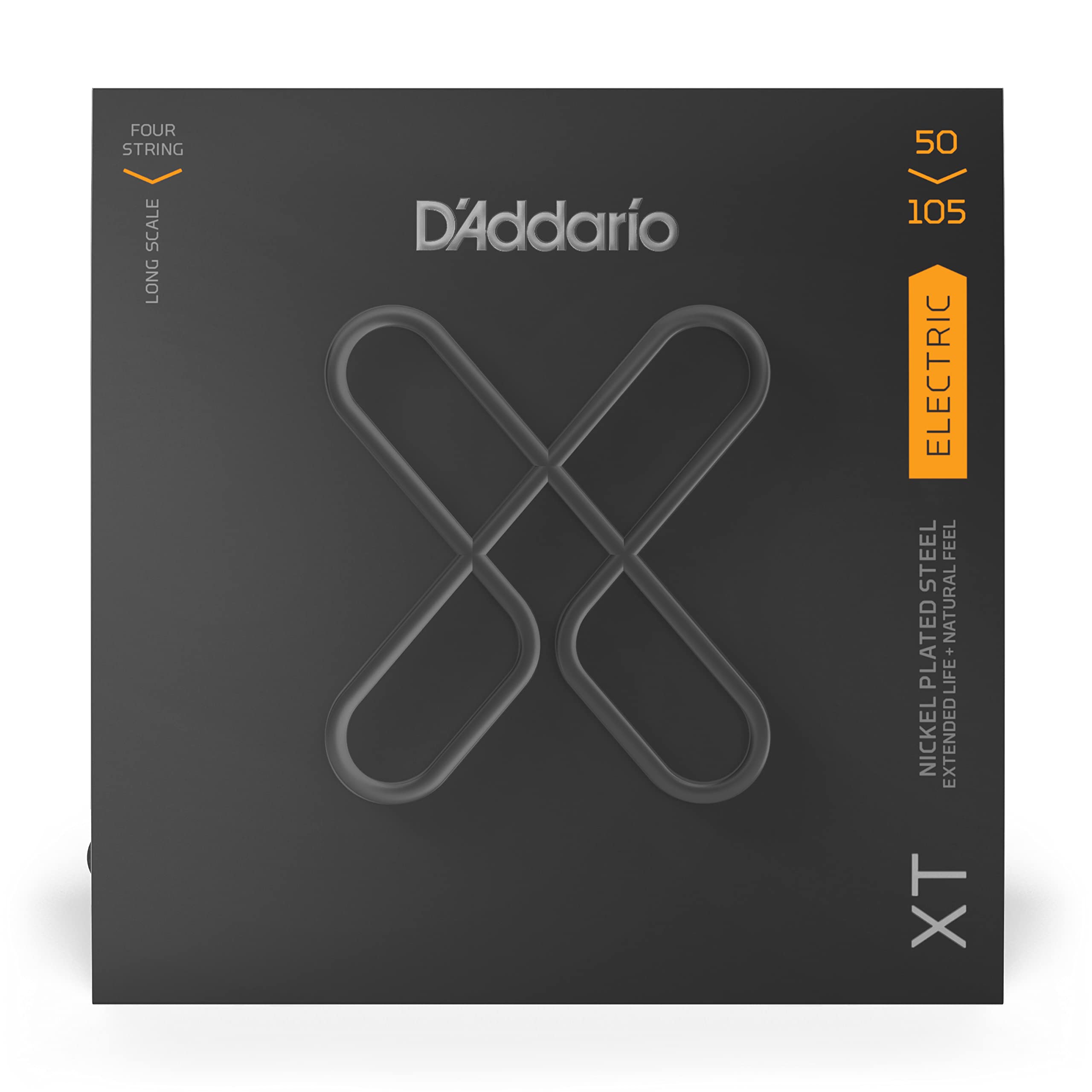 D'Addario XT Coated Bass Strings for Electric Bass Guitar - 4-String Medium Gauge (50-105) - Long-Lasting Tone & Durability for Rock, Jazz & Studio Recording