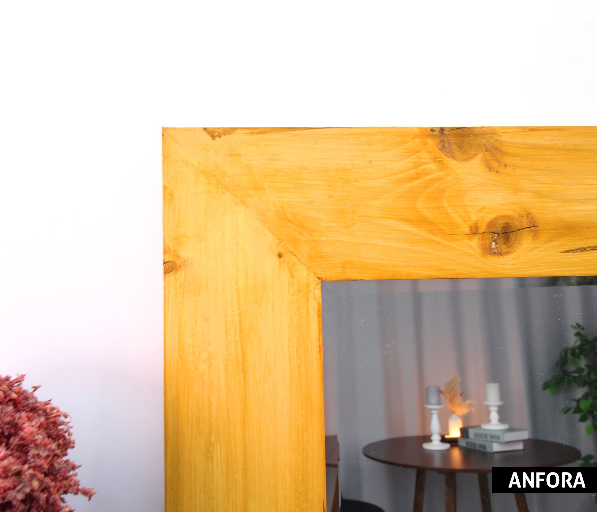 Stylish Black Wooden Wall Mirror - Elegant Home Decor for Living Room, Bedroom & Entryway - Perfect for Adding Depth & Style to Any Space