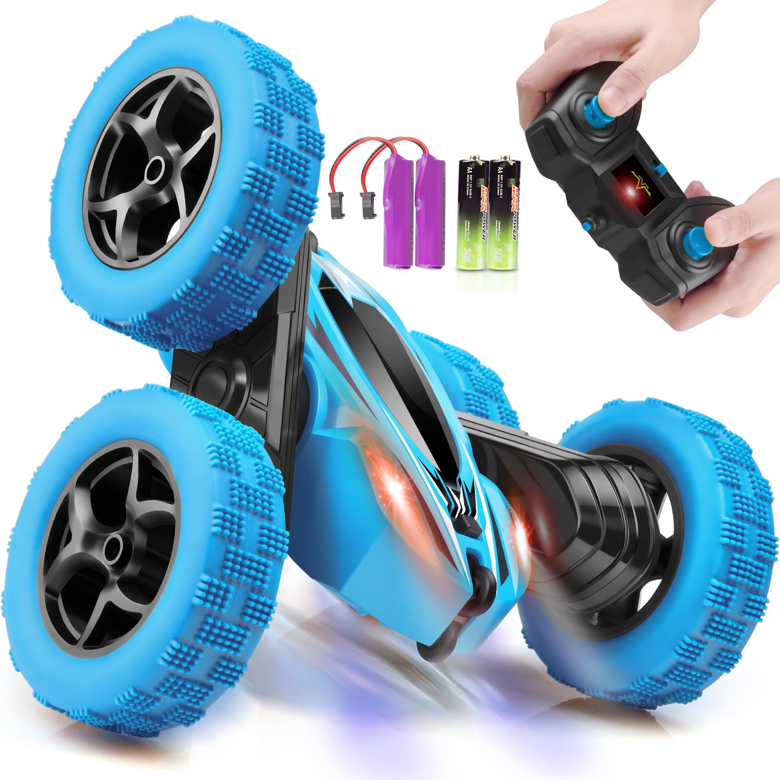 **2.4GHz Fast 4WD Remote Control Car - 360° Rotating Monster Truck Toy for Kids Ages 5-13, RC Cars for Boys & Girls - Perfect for Indoor & Outdoor Play, Birthday Gifts, and Racing Fun**