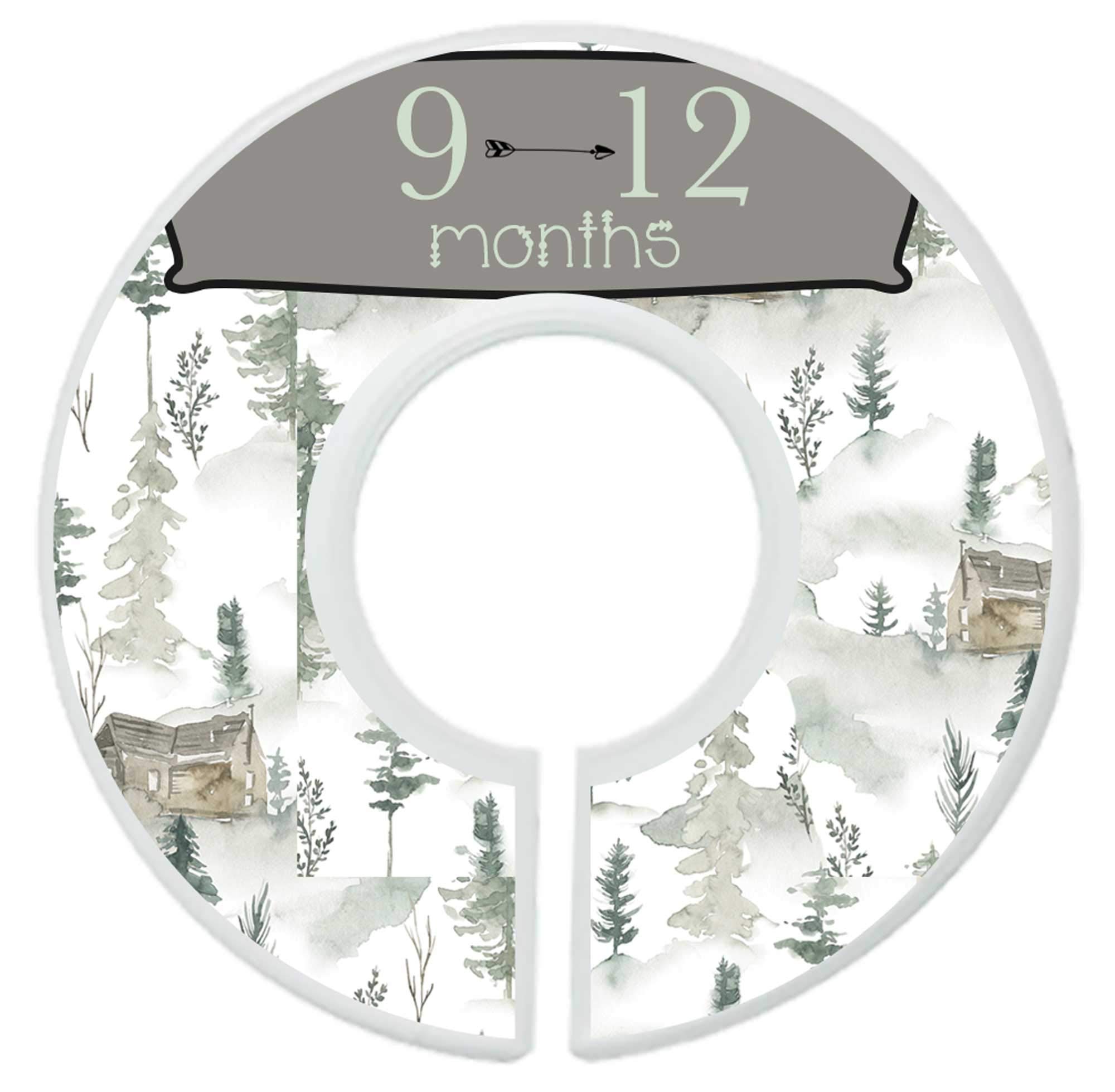 Baby Boy Clothes Organizer Dividers - Nursery Closet Dividers with Rustic Mountain Design - Perfect for Nursery Organization & Baby Closet Storage