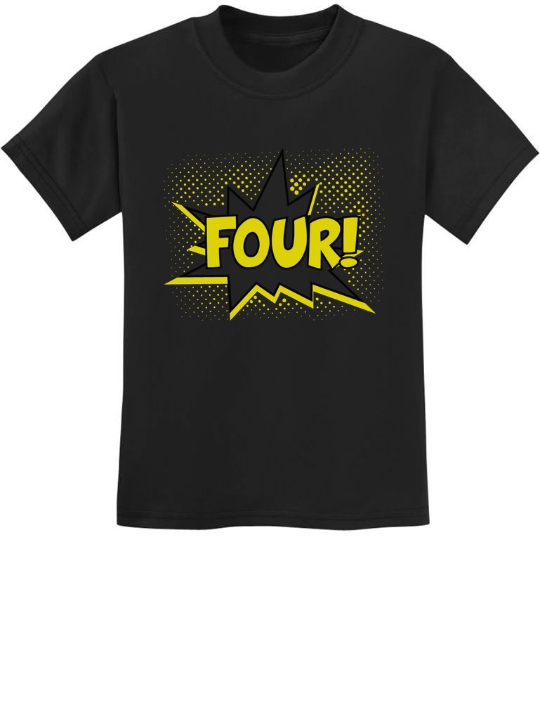 4th Birthday Shirt for Boys & Girls - Superhero Themed 4 Years Old Gift - Kids Party T-Shirt for Superhero Birthday Celebrations