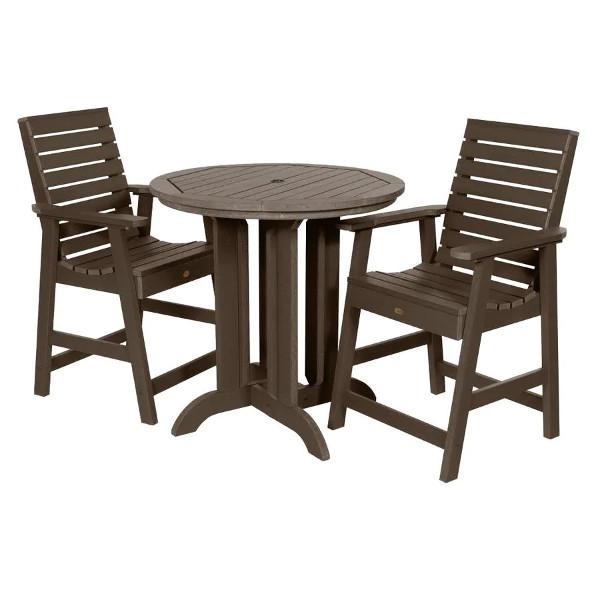 Weather-Resistant 3-Piece Round Counter Height Outdoor Dining Set - Perfect for Patio, Deck, and Backyard Gatherings