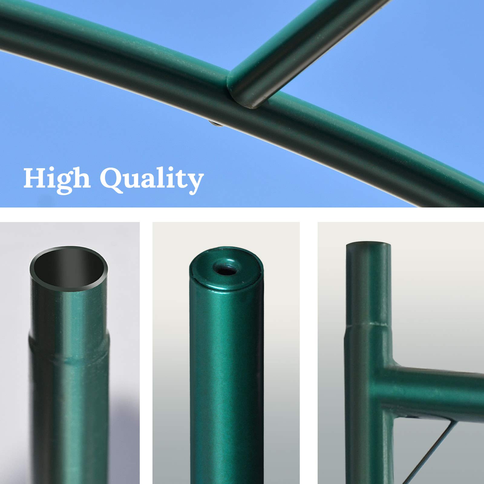 BenefitUSA 8.2x7x7.2ft Heavy Duty Garden Trellis for Climbing Plants, Flowers & Vegetables - Rust-Resistant Metal Plant Support Arch with Multi-Use Design - Perfect for Outdoor Gardens, Vineyards & Backyard Decor