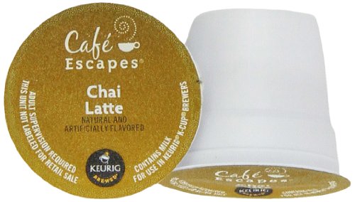 Keurig Cafe Escapes Chai Latte K-Cups 12 Pack - Premium Chai Tea Pods for Keurig Brewers - Perfect for Morning Coffee, Afternoon Tea, and Office Break Time
