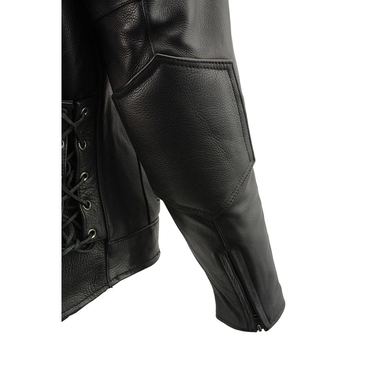 Milwaukee Leather SH1010 Men's Scooter Black Vented Motorcycle Jacket with Side Laces - Breathable Riding Gear for Urban Commuting & Casual Wear