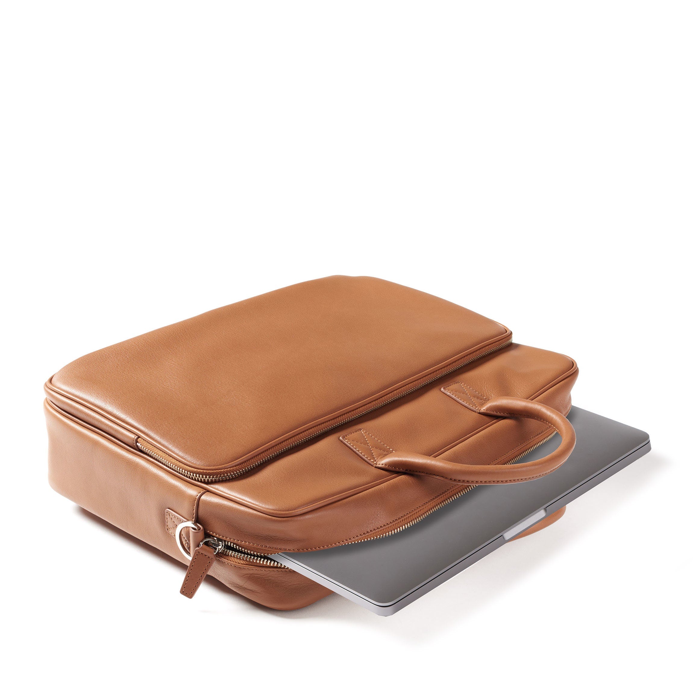 Premium Henderson Laptop Briefcase in Cognac Leather - Professional Business Bag for Men & Women - Ideal for Office, Travel, and Business Meetings