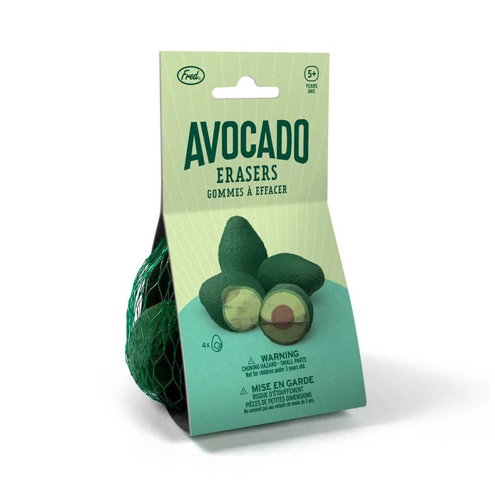 Avocado Erasers - Pack of 4 Cute Fruit-Shaped Pencil Erasers for School, Office & Art Supplies | Fun Classroom & Desk Accessories
